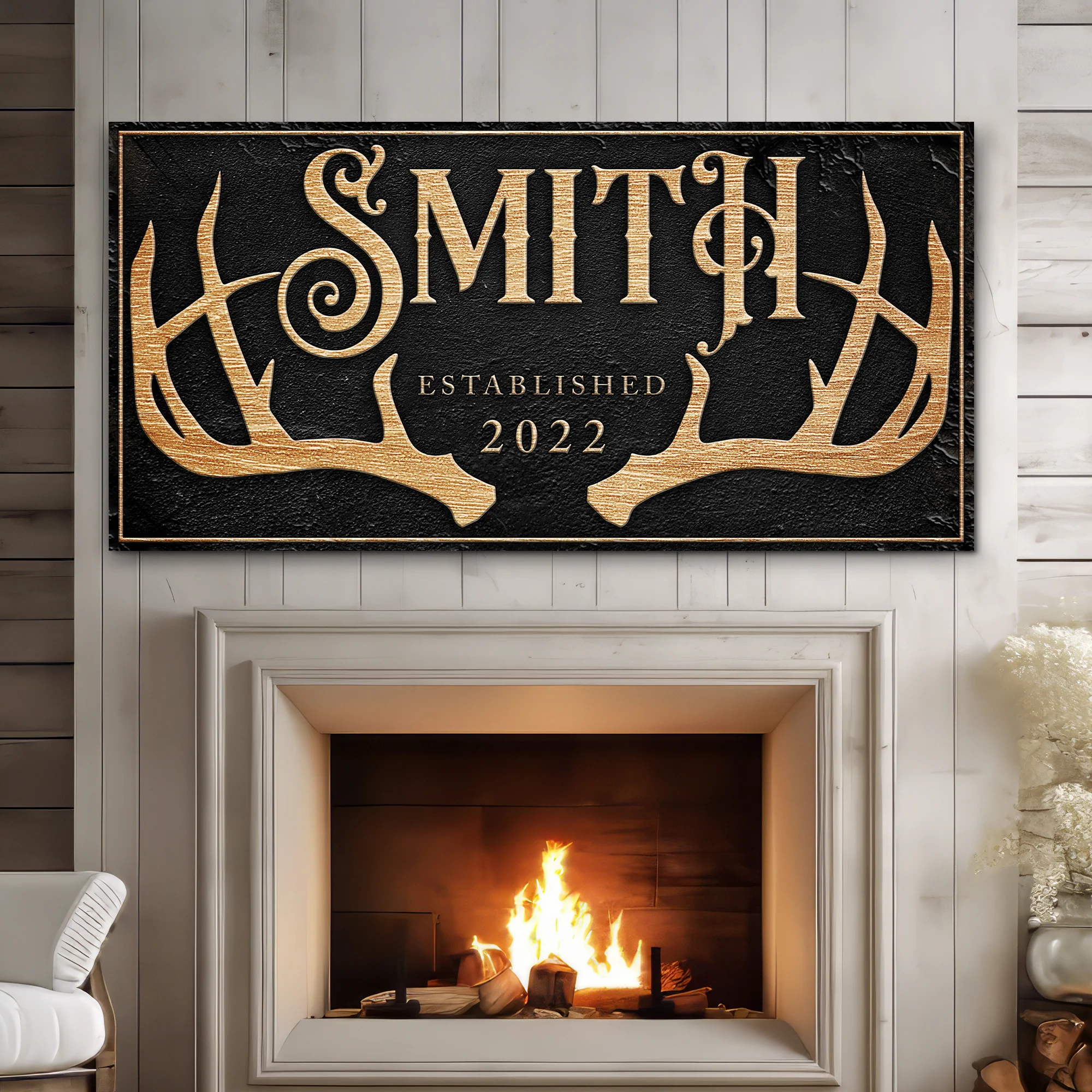 Personalized Family Antler Sign - Image 2