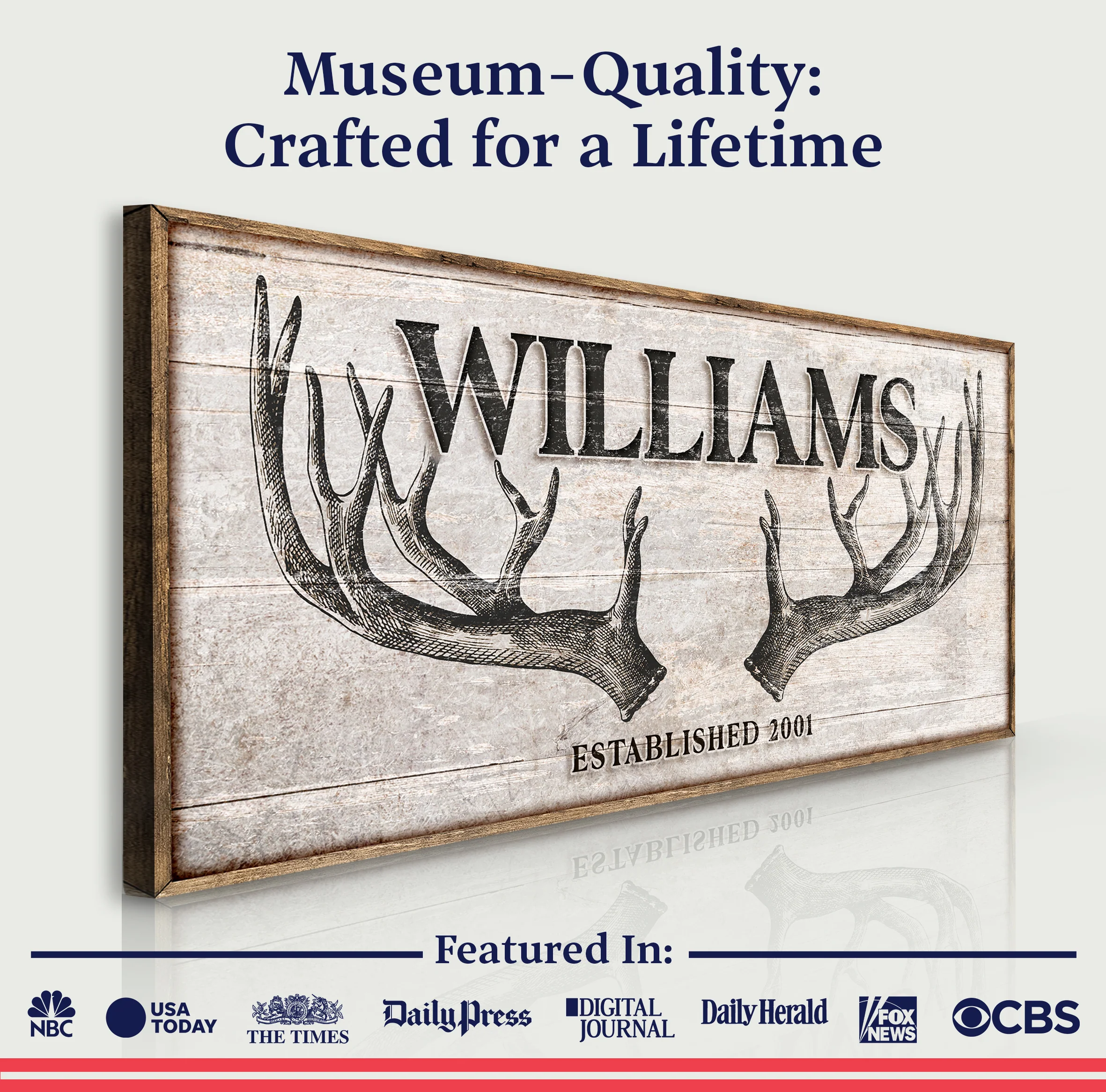 Personalized Family Antler Sign IV - Image 4