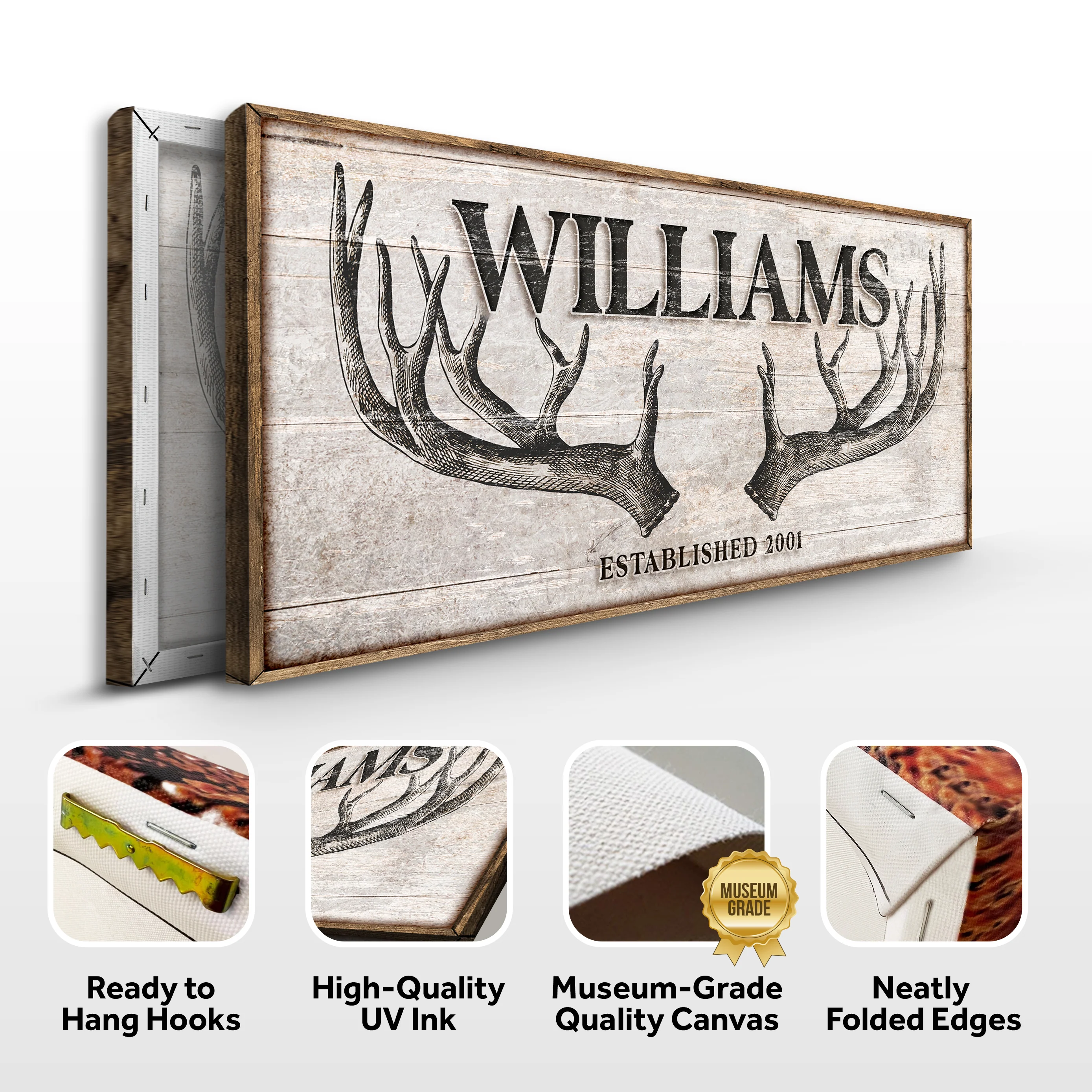 Personalized Family Antler Sign IV - Image 6