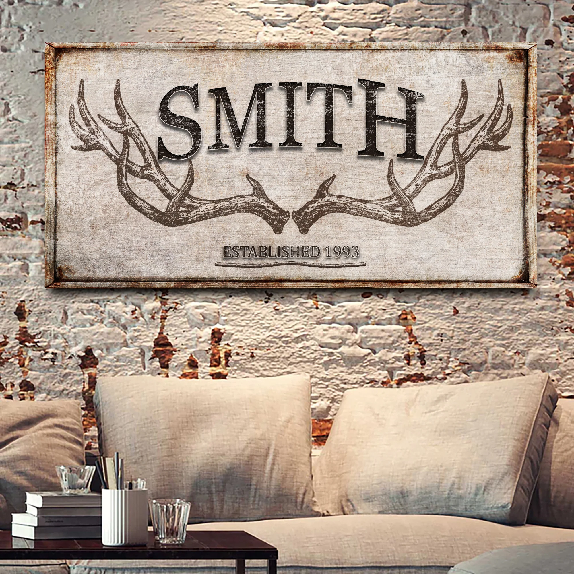 Personalized Family Antler Sign V - Image 2