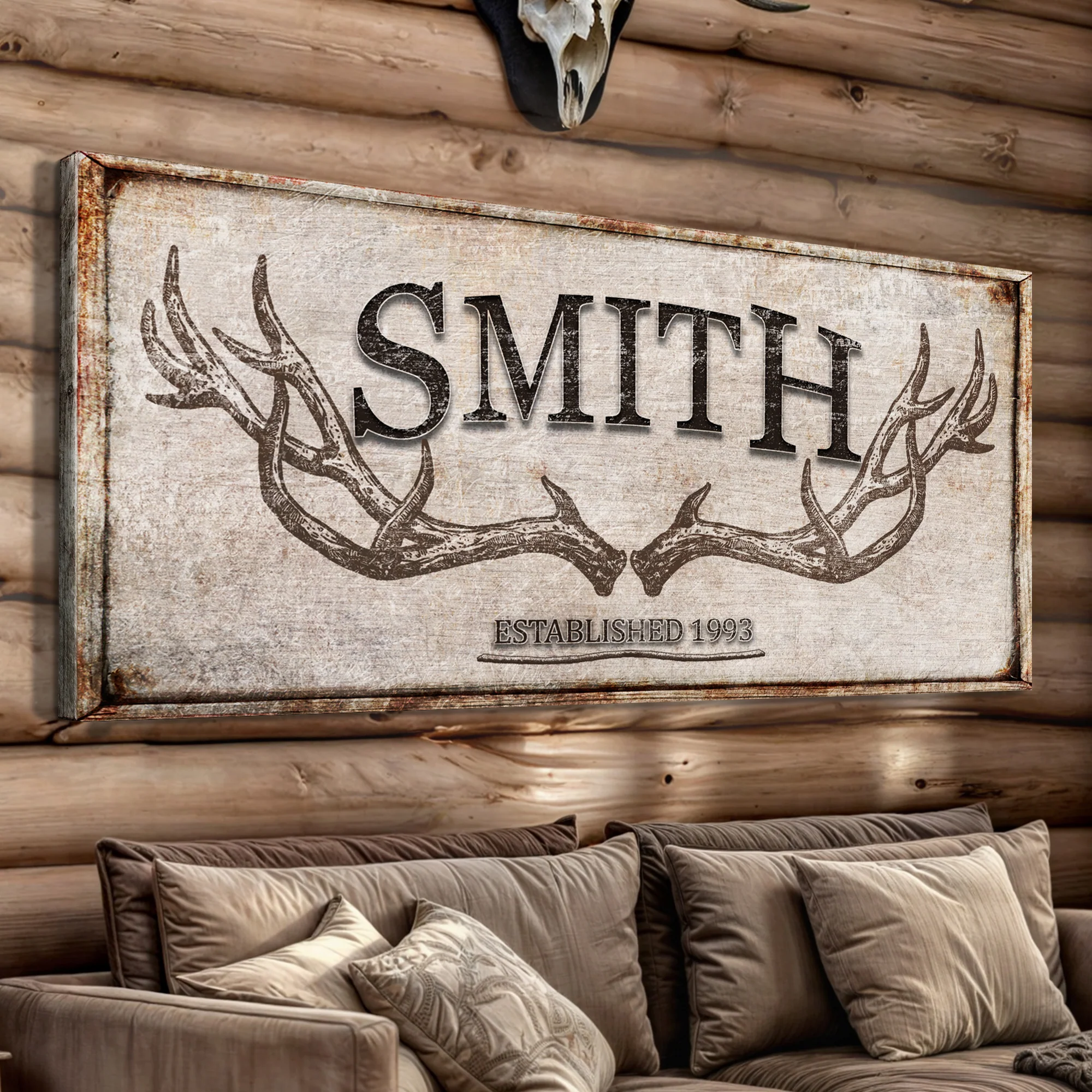 Personalized Family Antler Sign V - Image 3