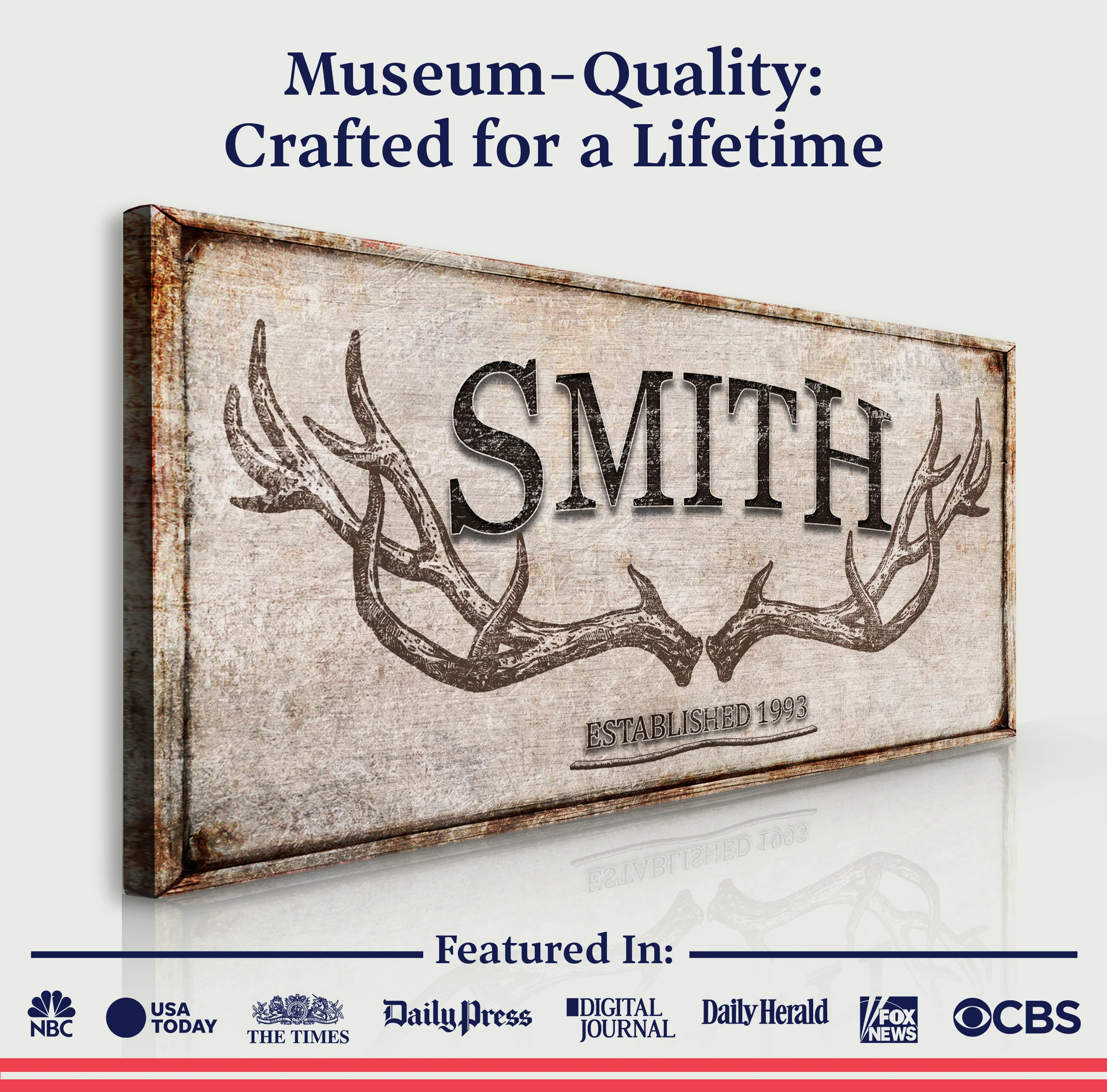 Personalized Family Antler Sign V - Image 4