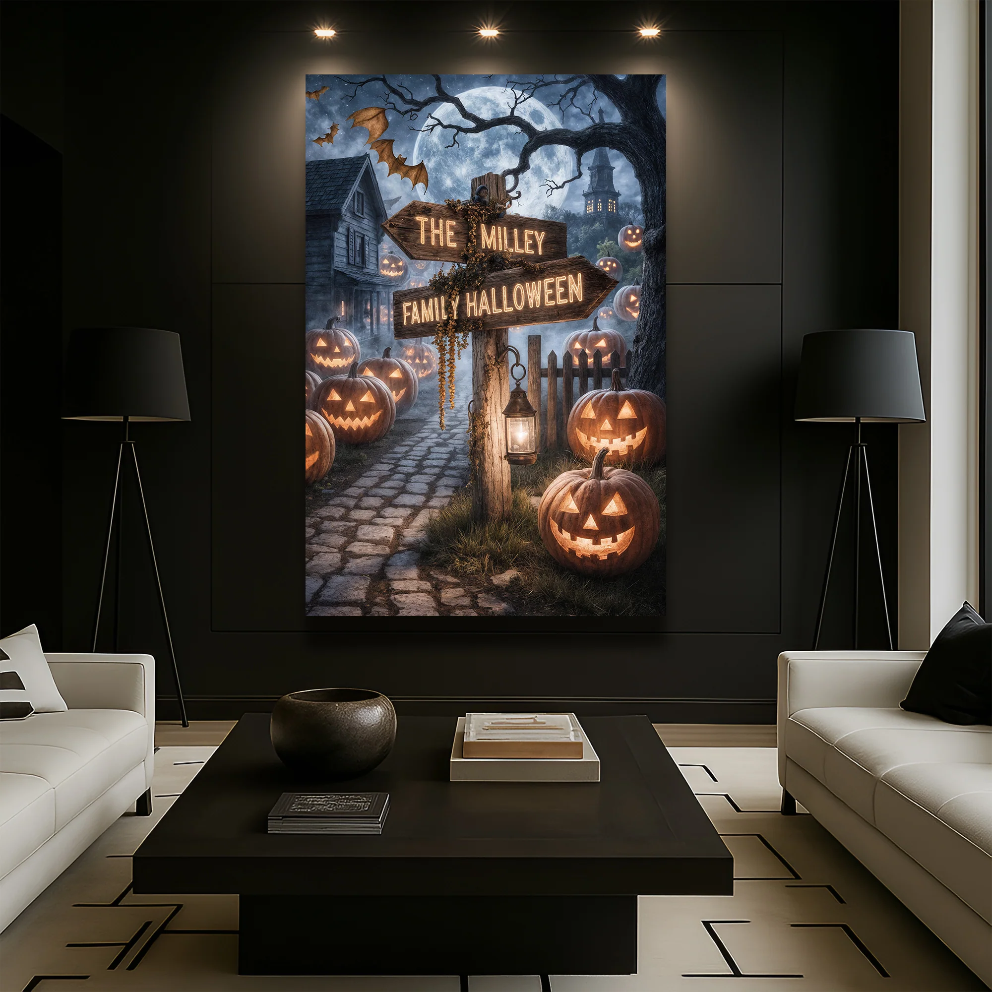 Personalized Family Name Street Sign Halloween Wall Art - Image 4