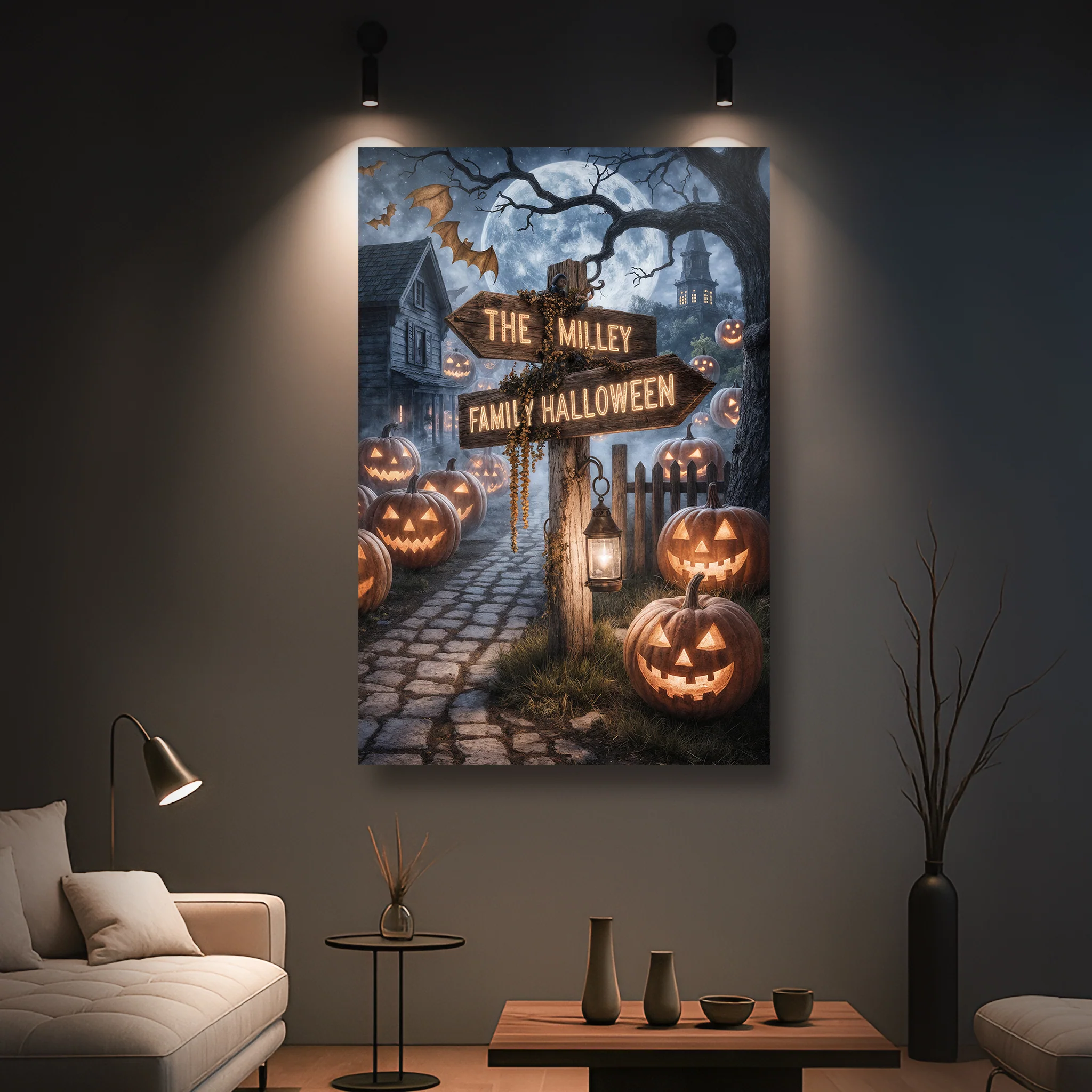Personalized Family Name Street Sign Halloween Wall Art - Image 5