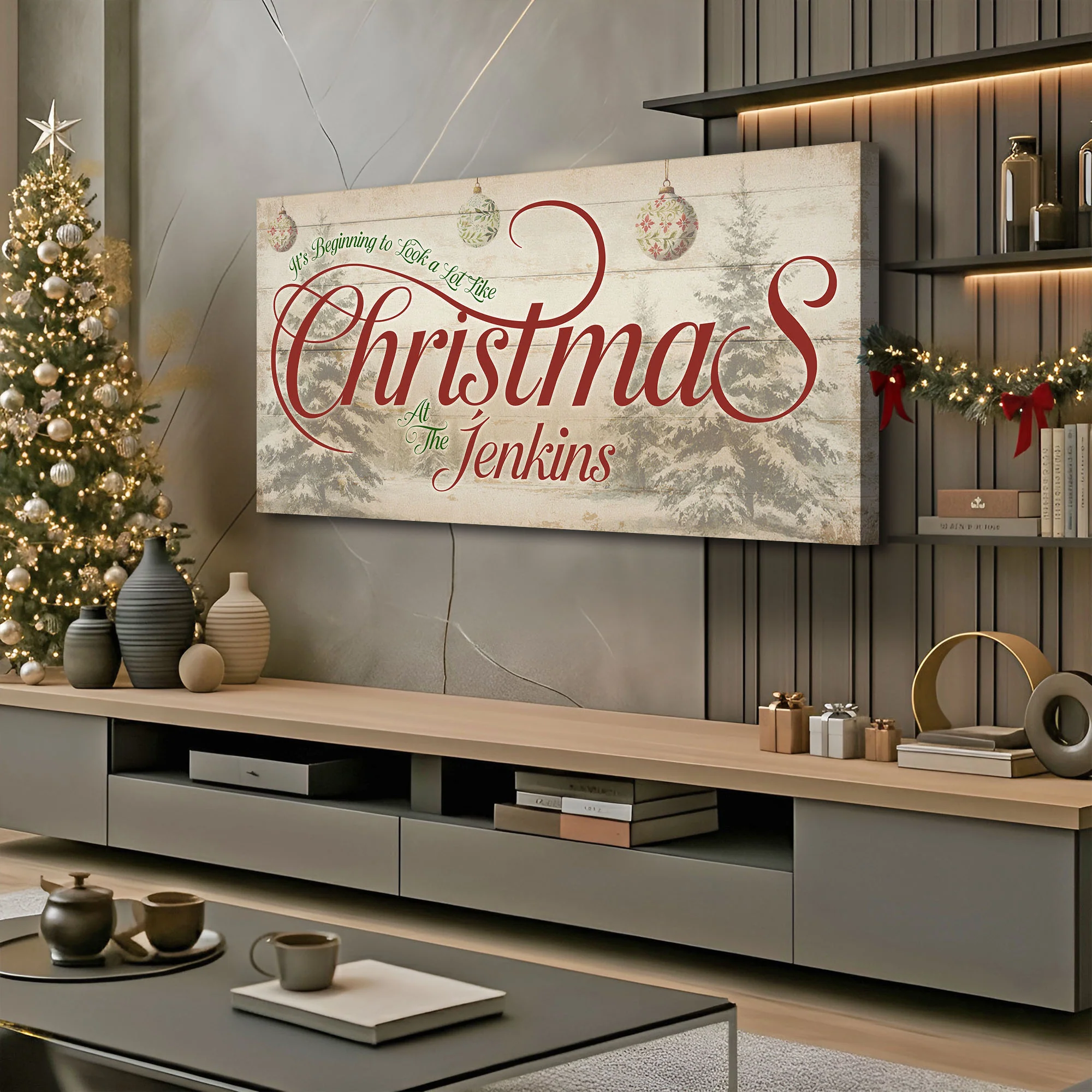 Personalized Farmhouse Christmas Wall Sign - Image 3
