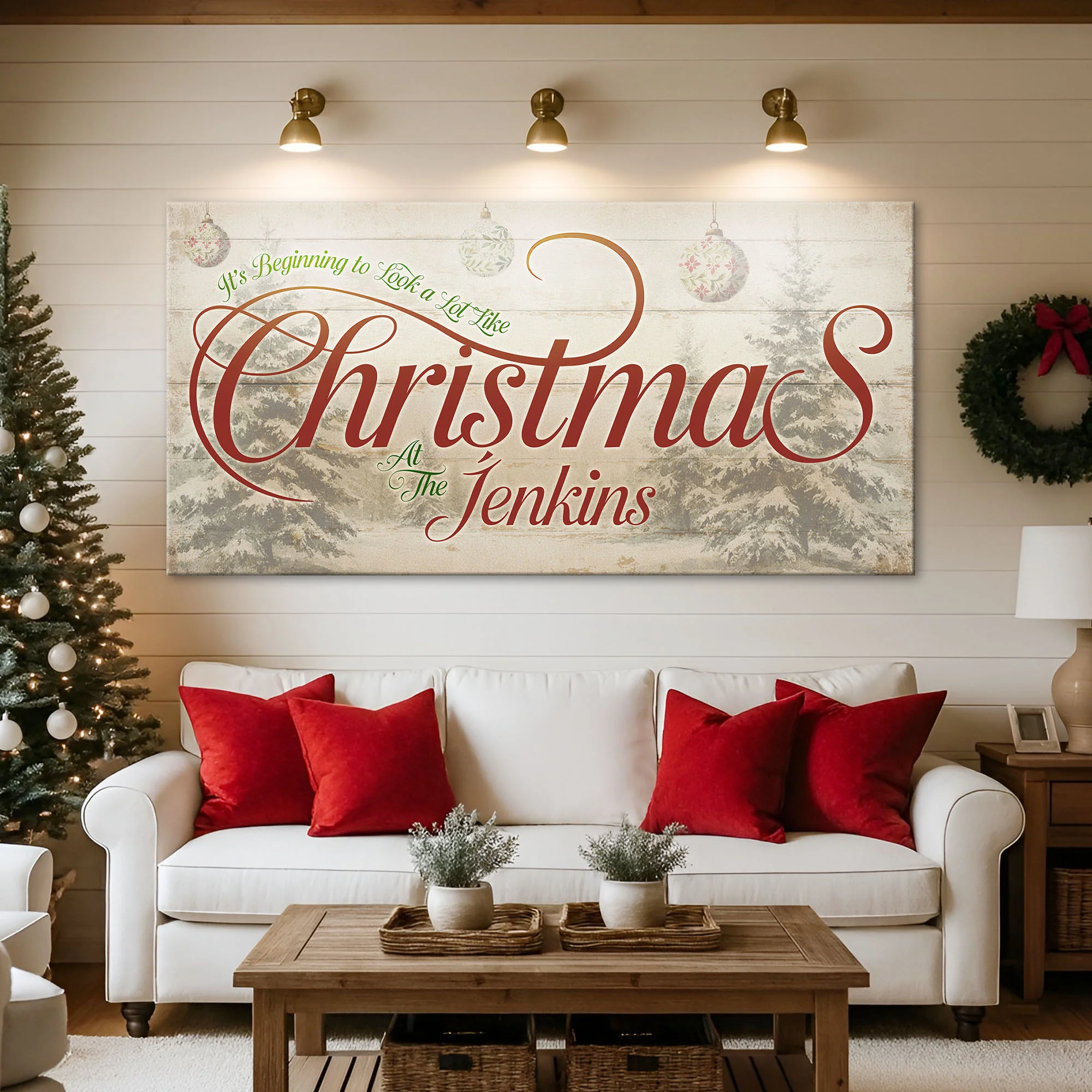Personalized Farmhouse Christmas Wall Sign - Image 4