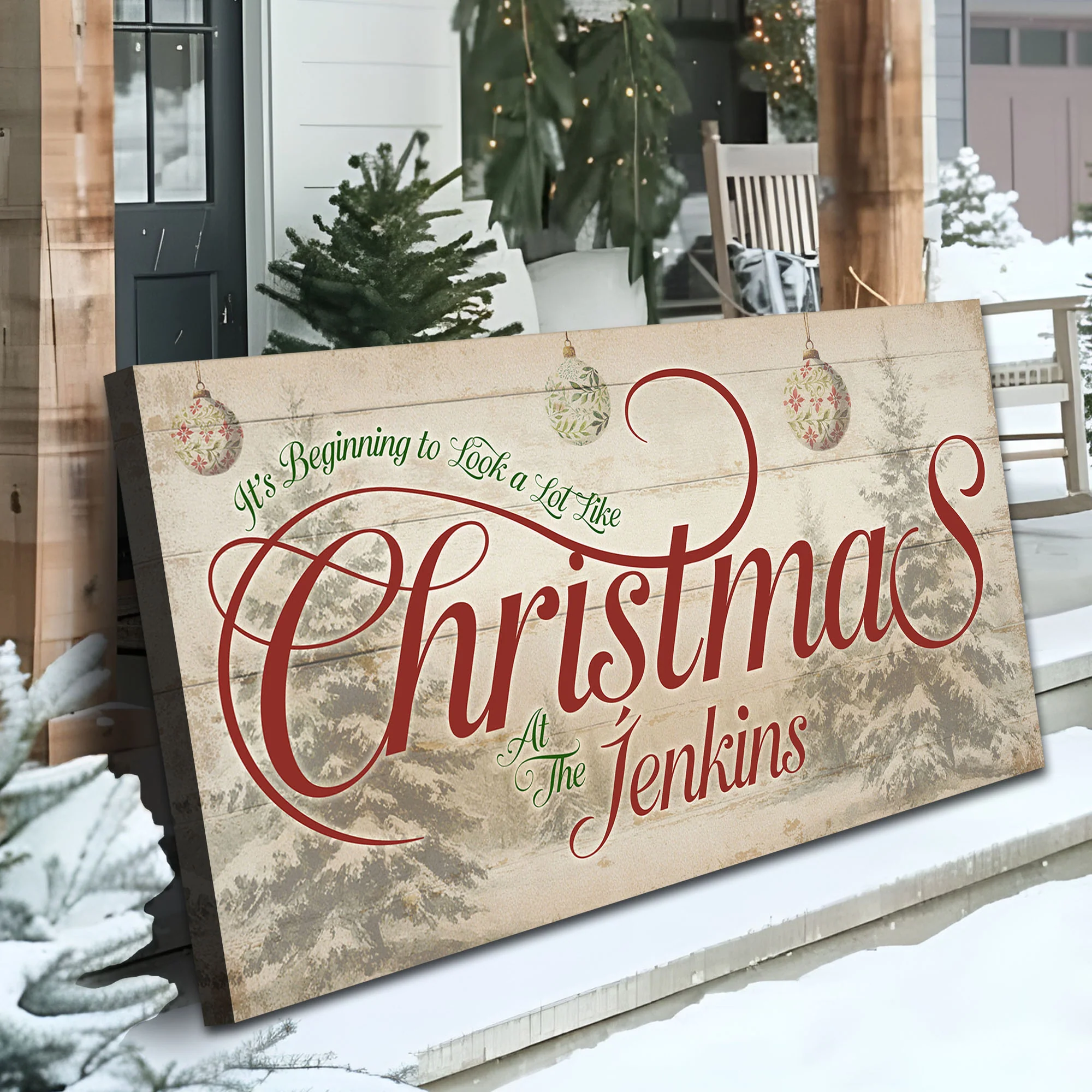 Personalized Farmhouse Christmas Wall Sign - Image 5