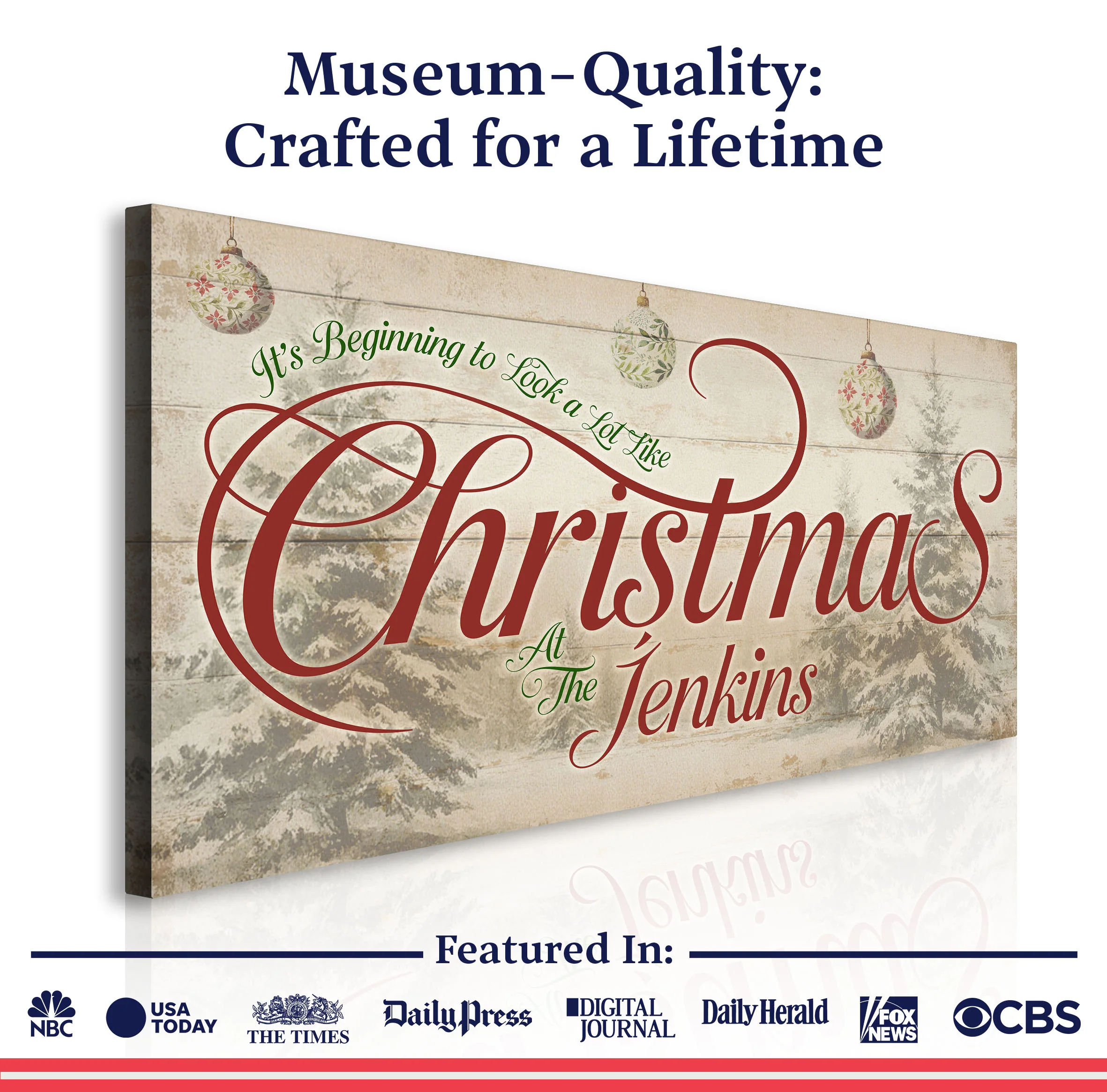 Personalized Farmhouse Christmas Wall Sign - Image 6