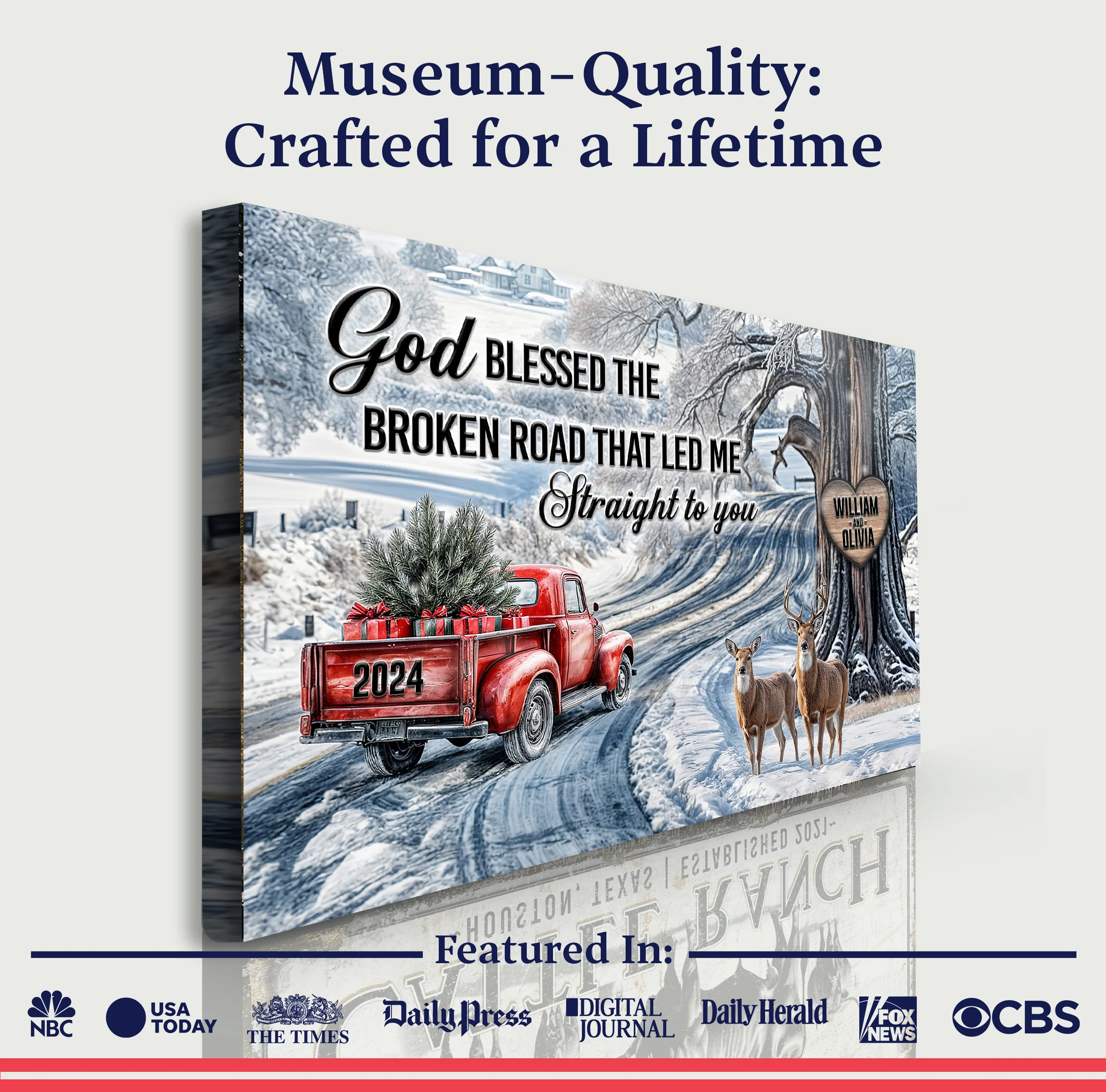 Personalized God Blessed The Broken Road Christmas Sign II - Image 5