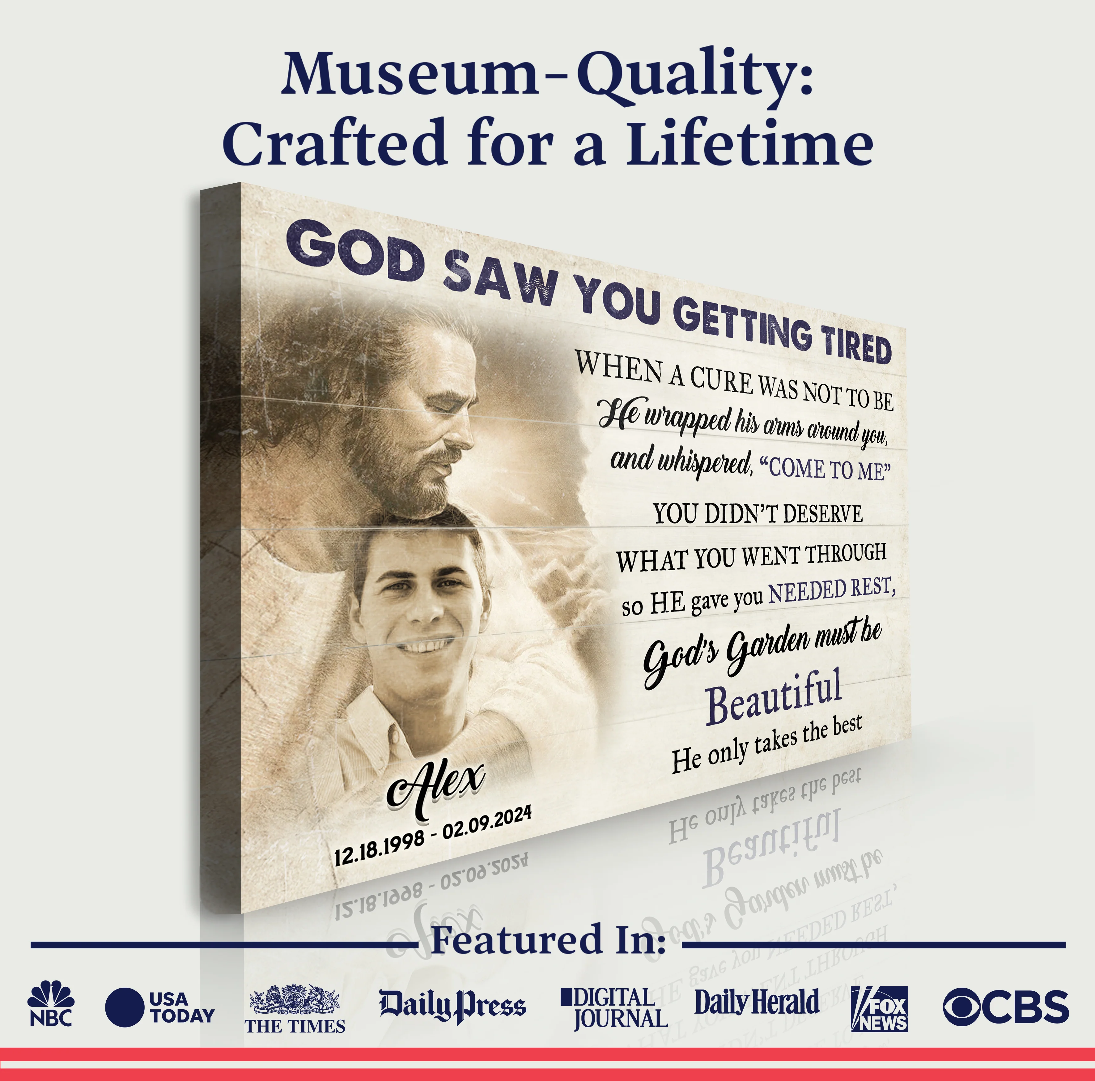 Personalized God Saw You Getting Tired Memorial Sign II - Image 4
