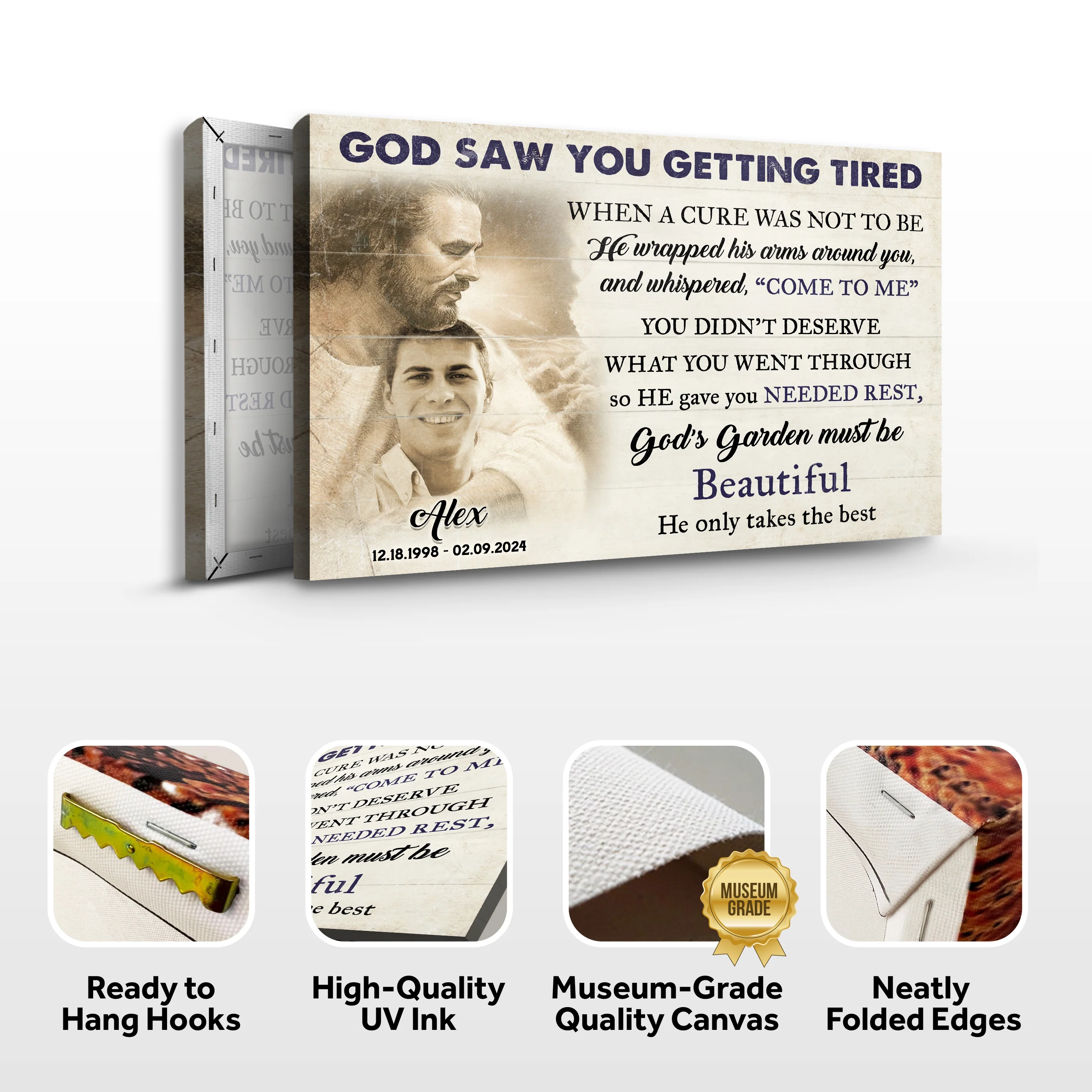 Personalized God Saw You Getting Tired Memorial Sign II - Image 6