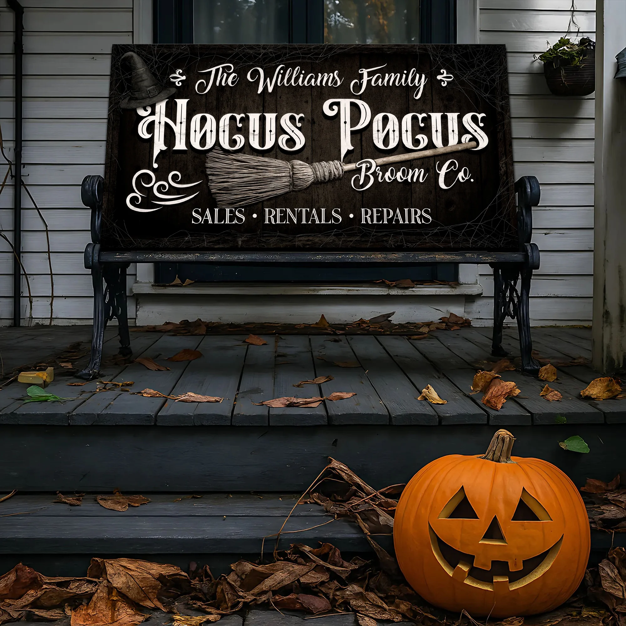 Personalized Hocus Pocus Broom Co. Wall Sign - Image 4