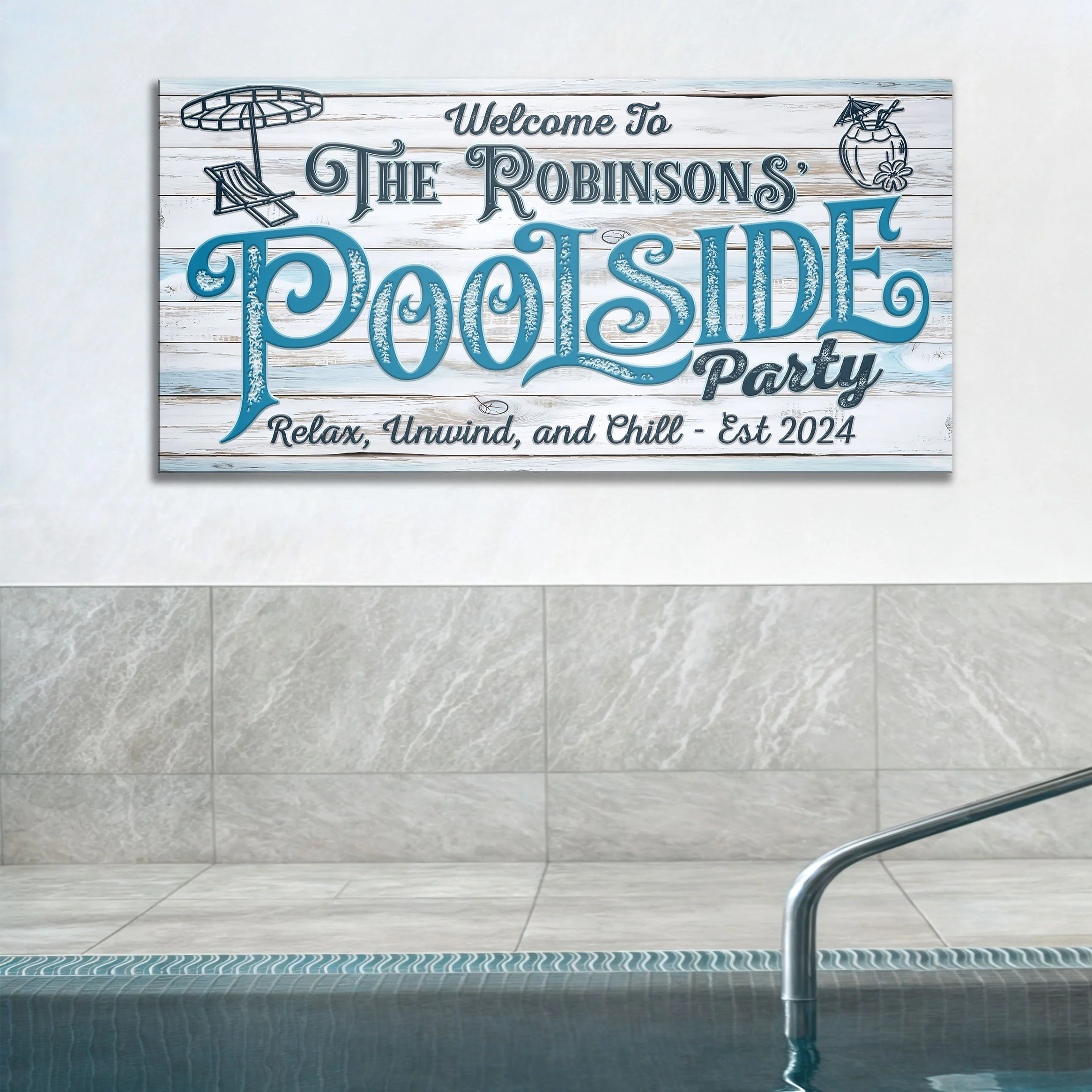 Personalized Pool Party Sign - Image 3