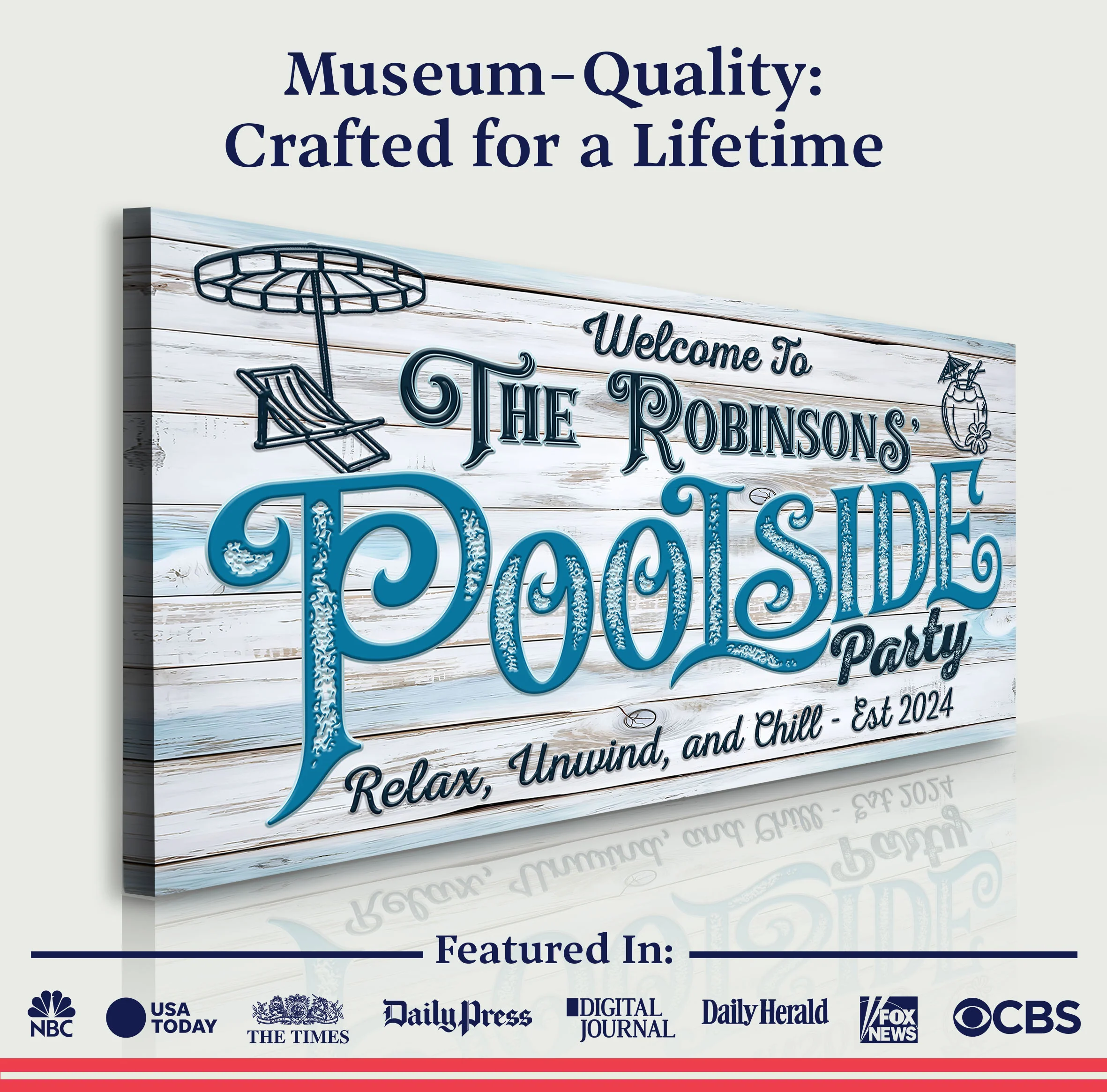 Personalized Pool Party Sign - Image 4