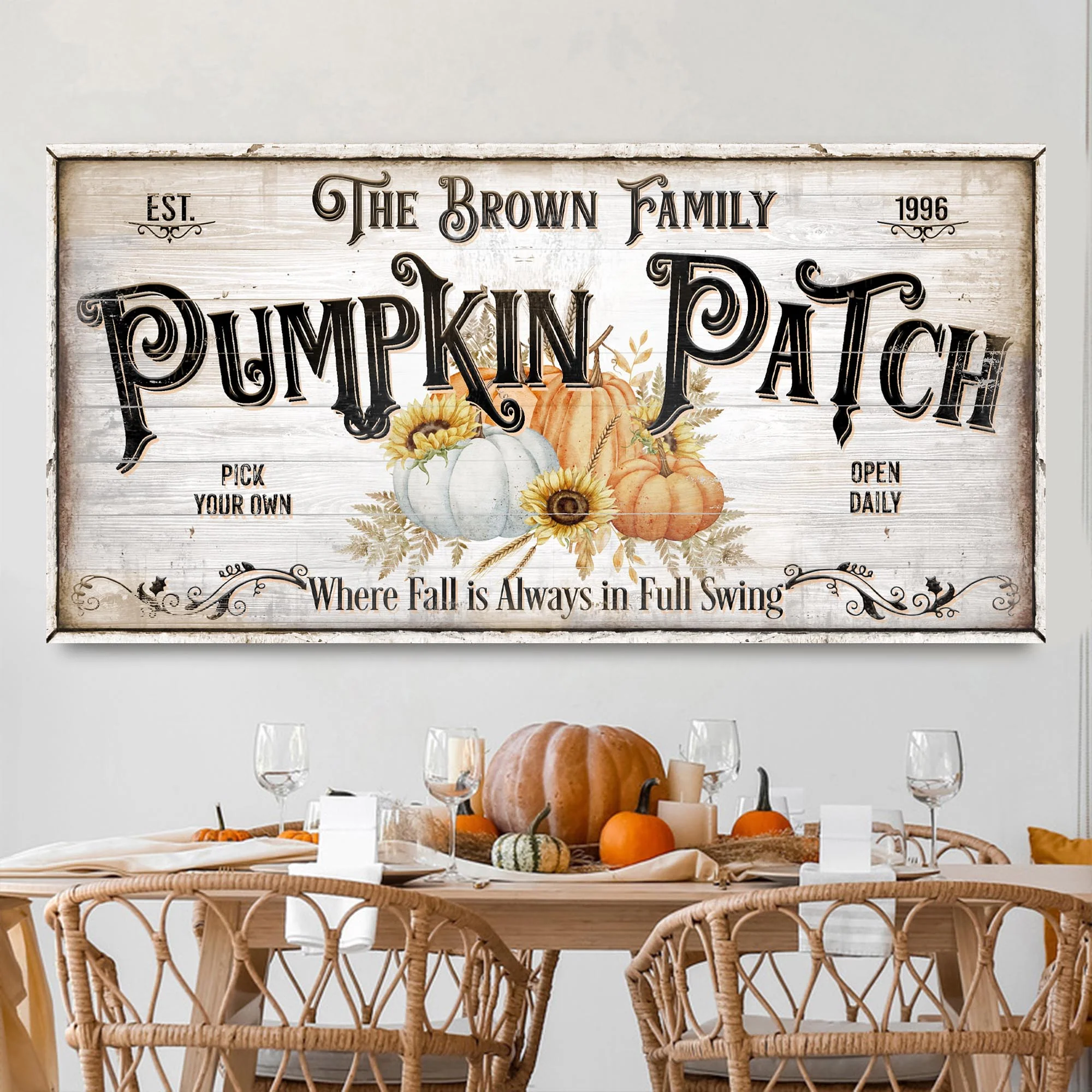 Personalized Pumpkin Patch Sign V - Image 2