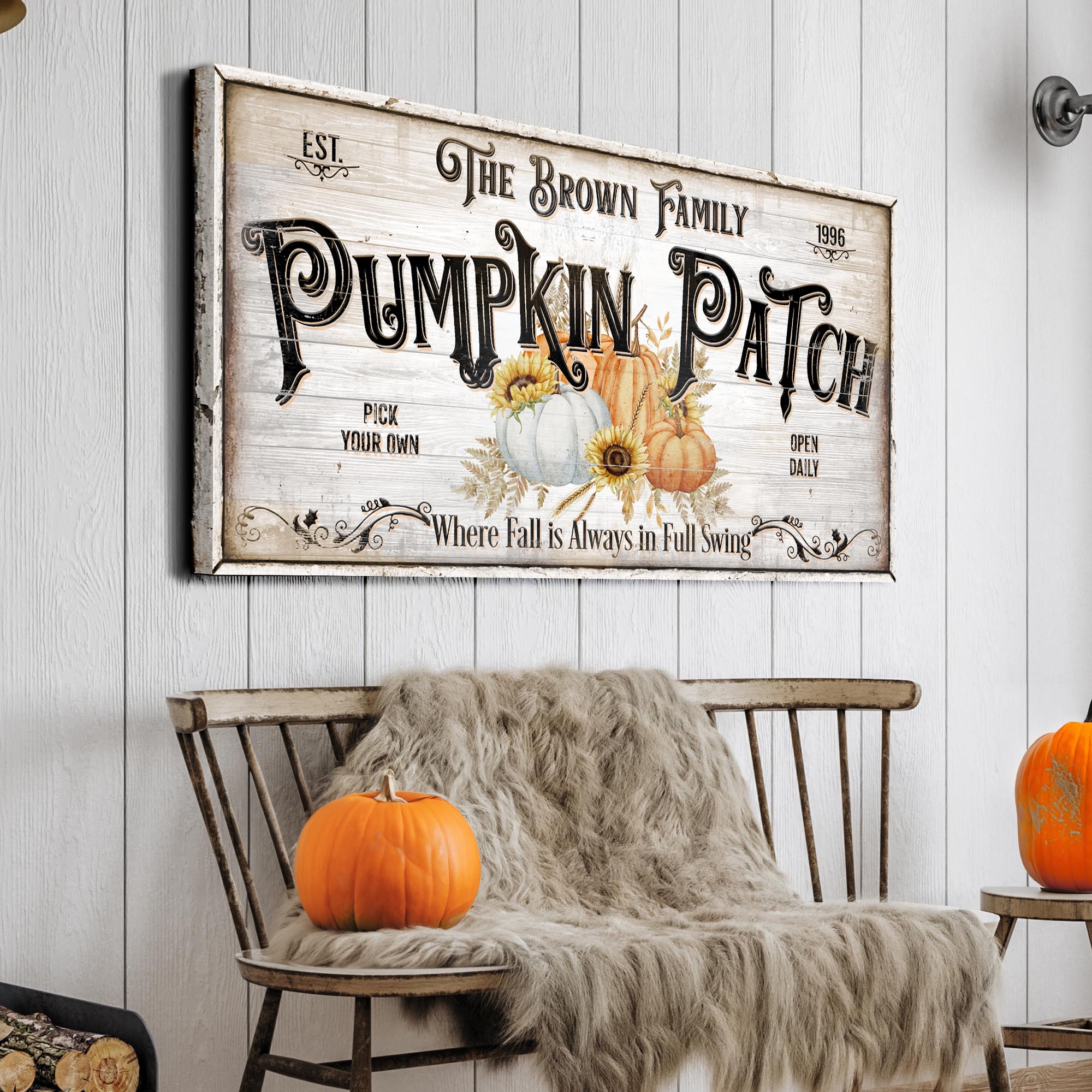 Personalized Pumpkin Patch Sign V - Image 3