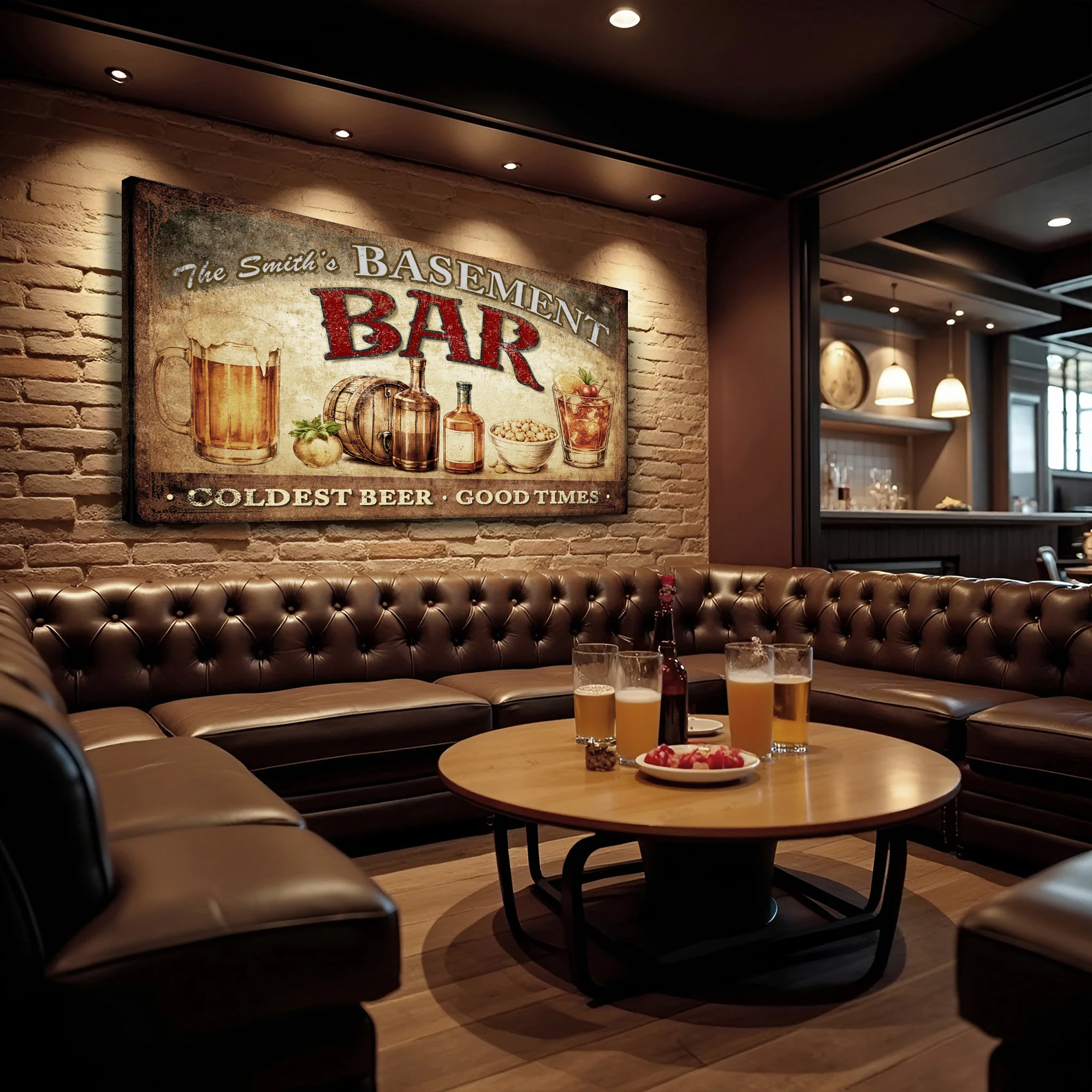 Personalized Rustic Basement Bar Wall Sign - Image 3