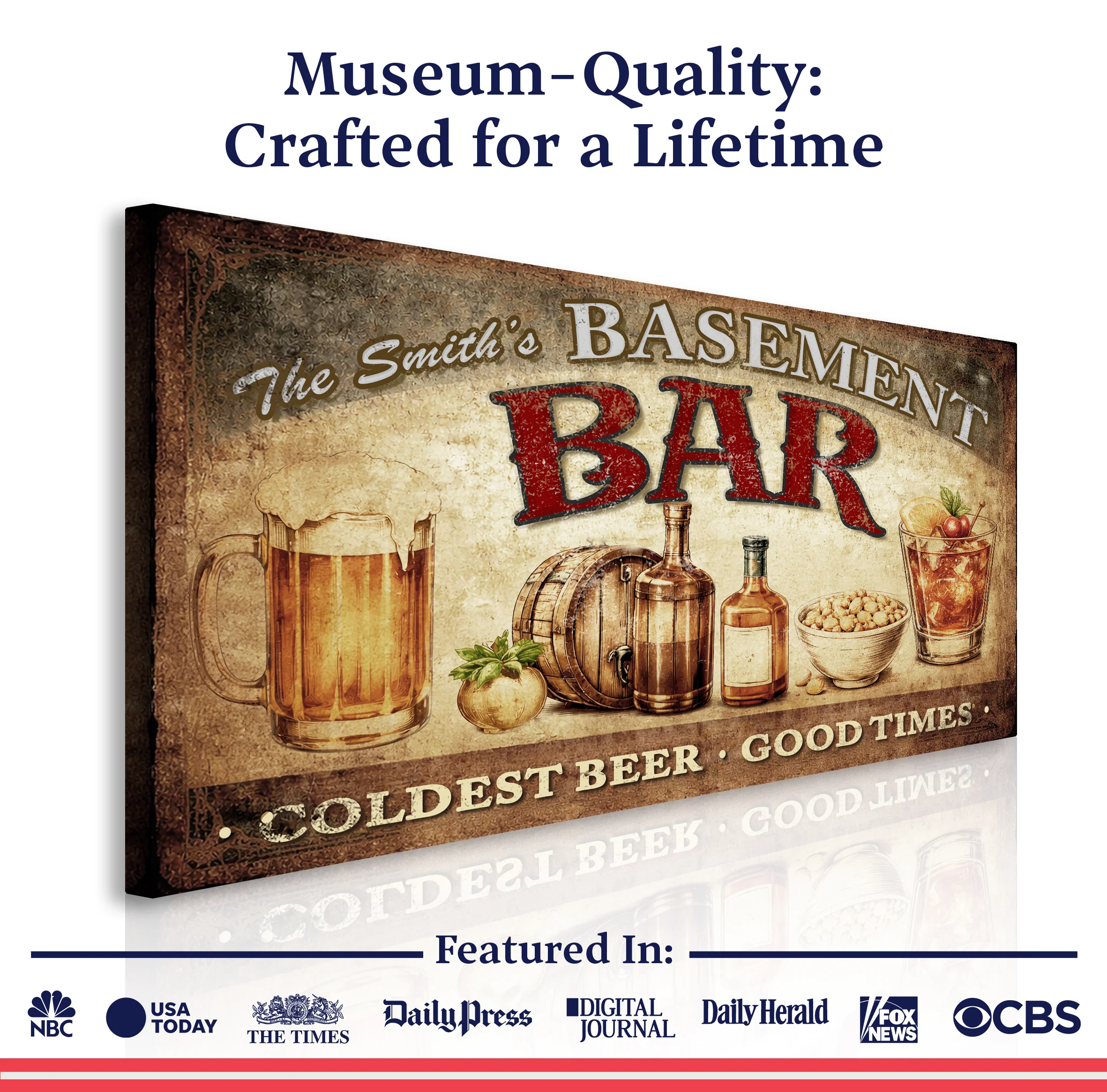 Personalized Rustic Basement Bar Wall Sign - Image 5