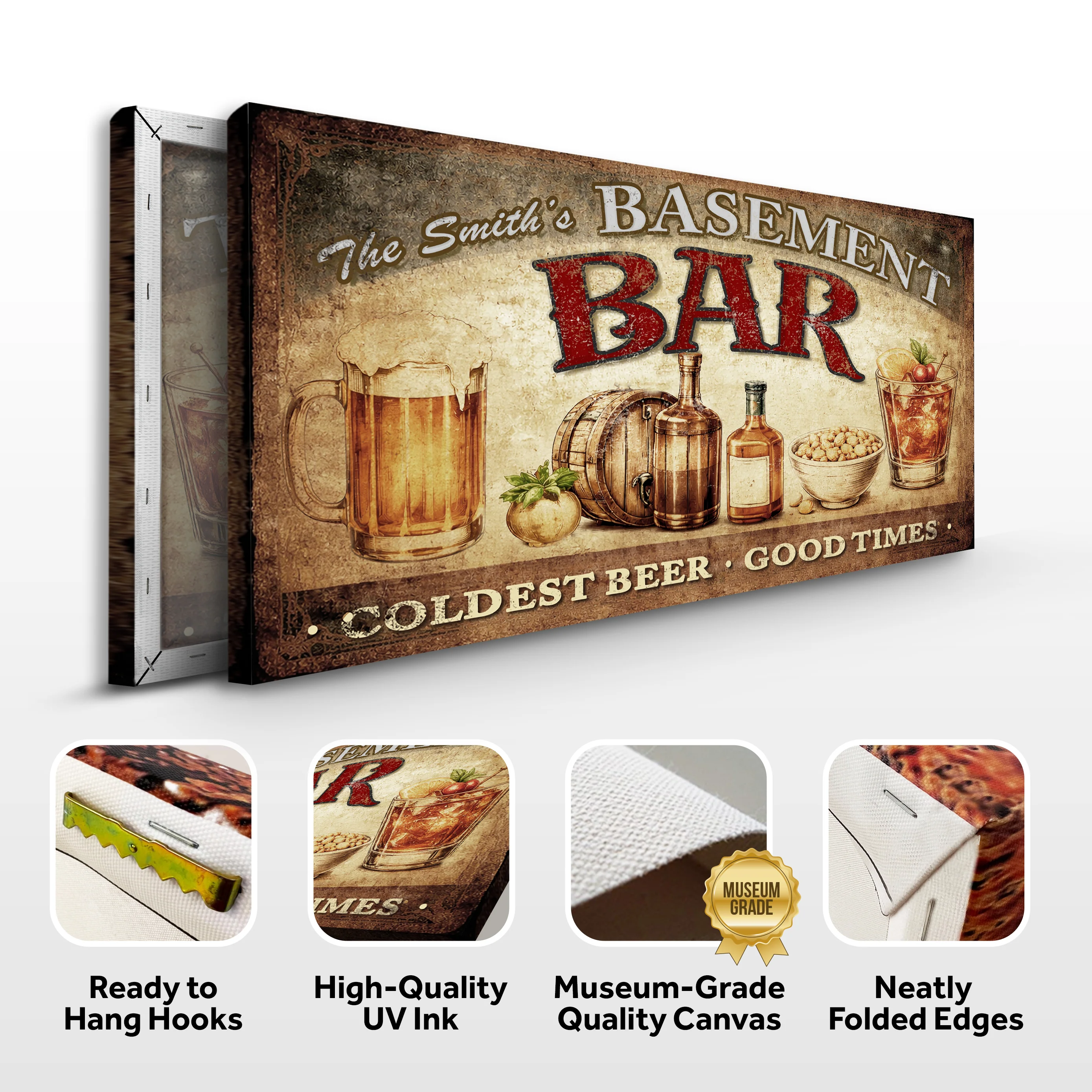 Personalized Rustic Basement Bar Wall Sign - Image 8