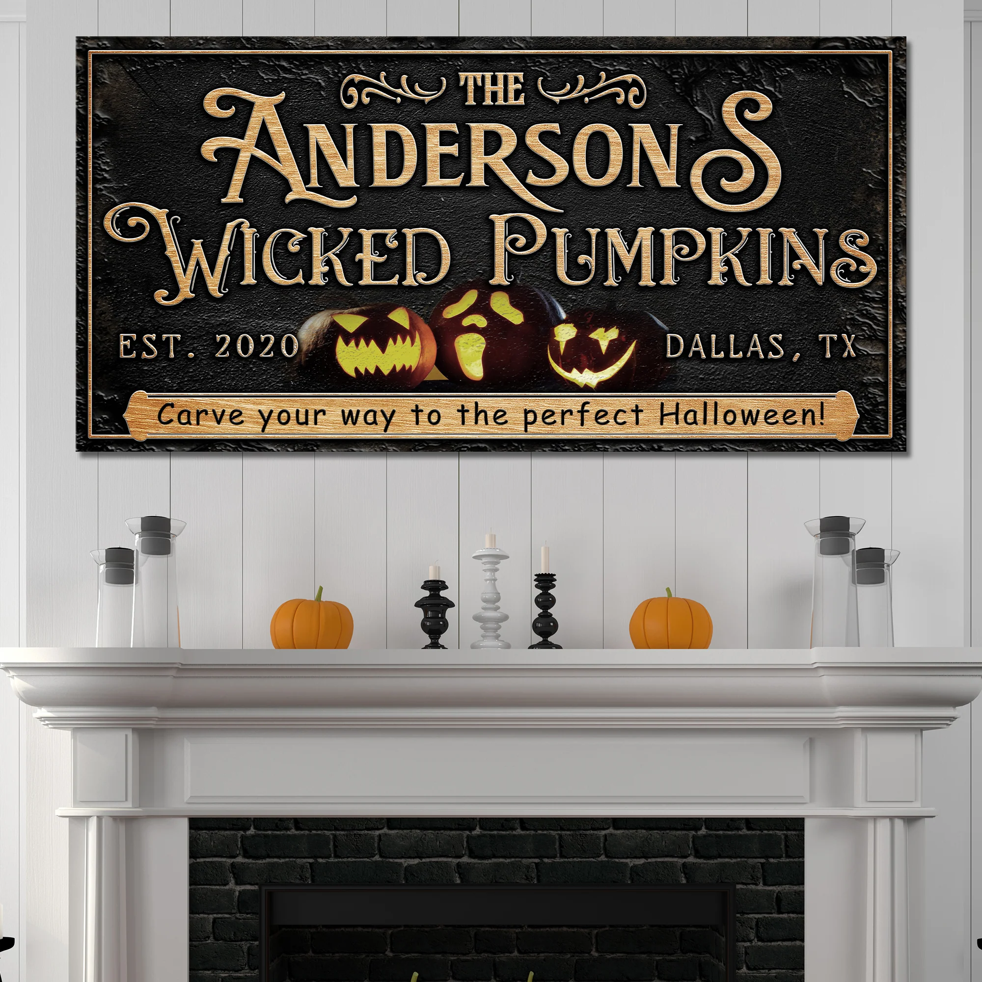 Personalized Wicked Pumpkins Halloween Sign - Image 2