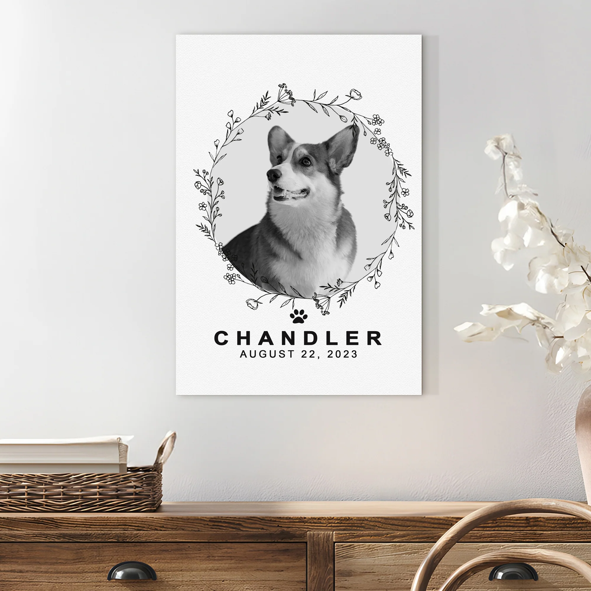 Pet Memorial Portrait Monochrome Sign - Image 3