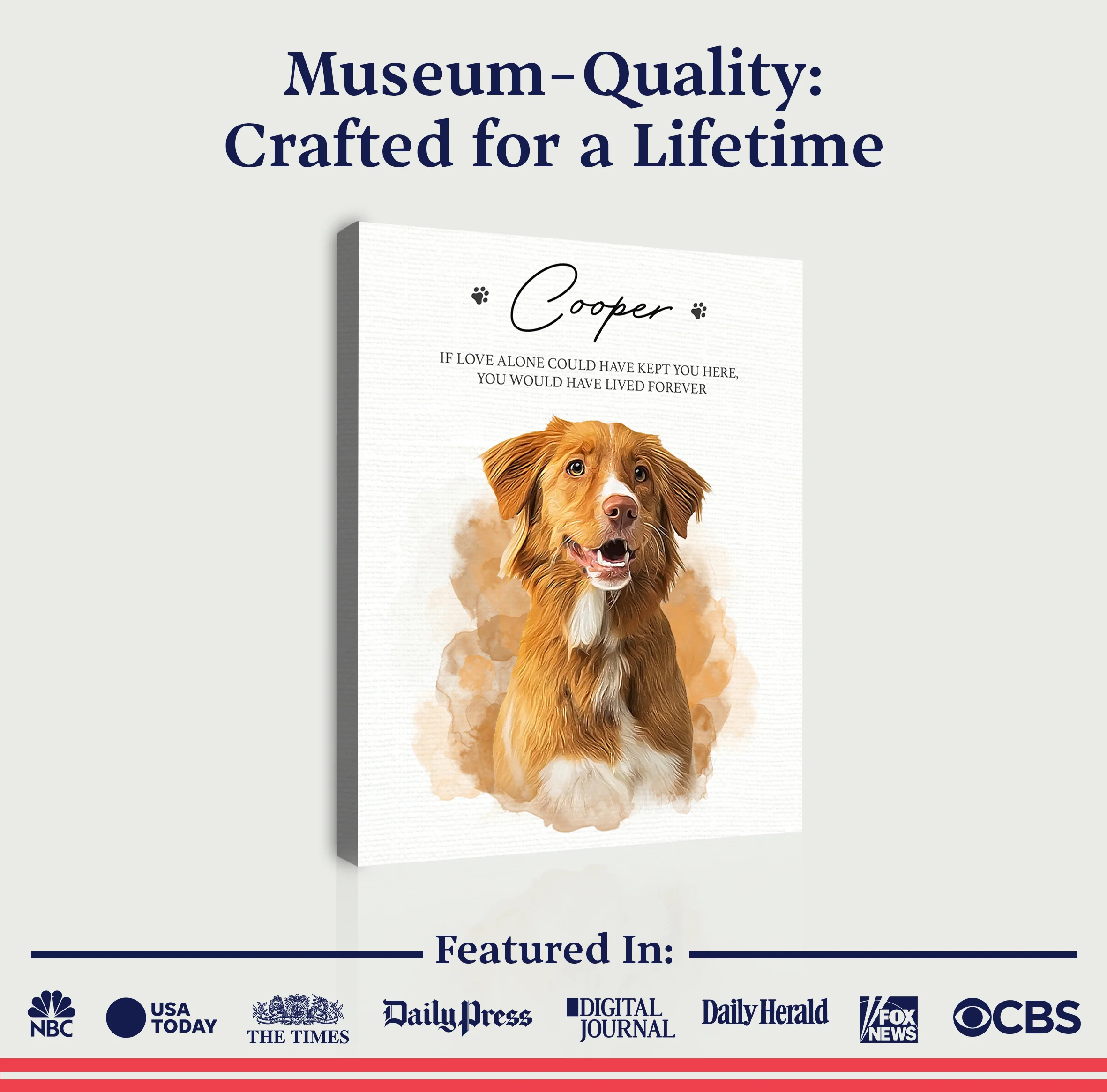 Pet Memorial Portrait Watercolor Sign If Love Alone - Image 4