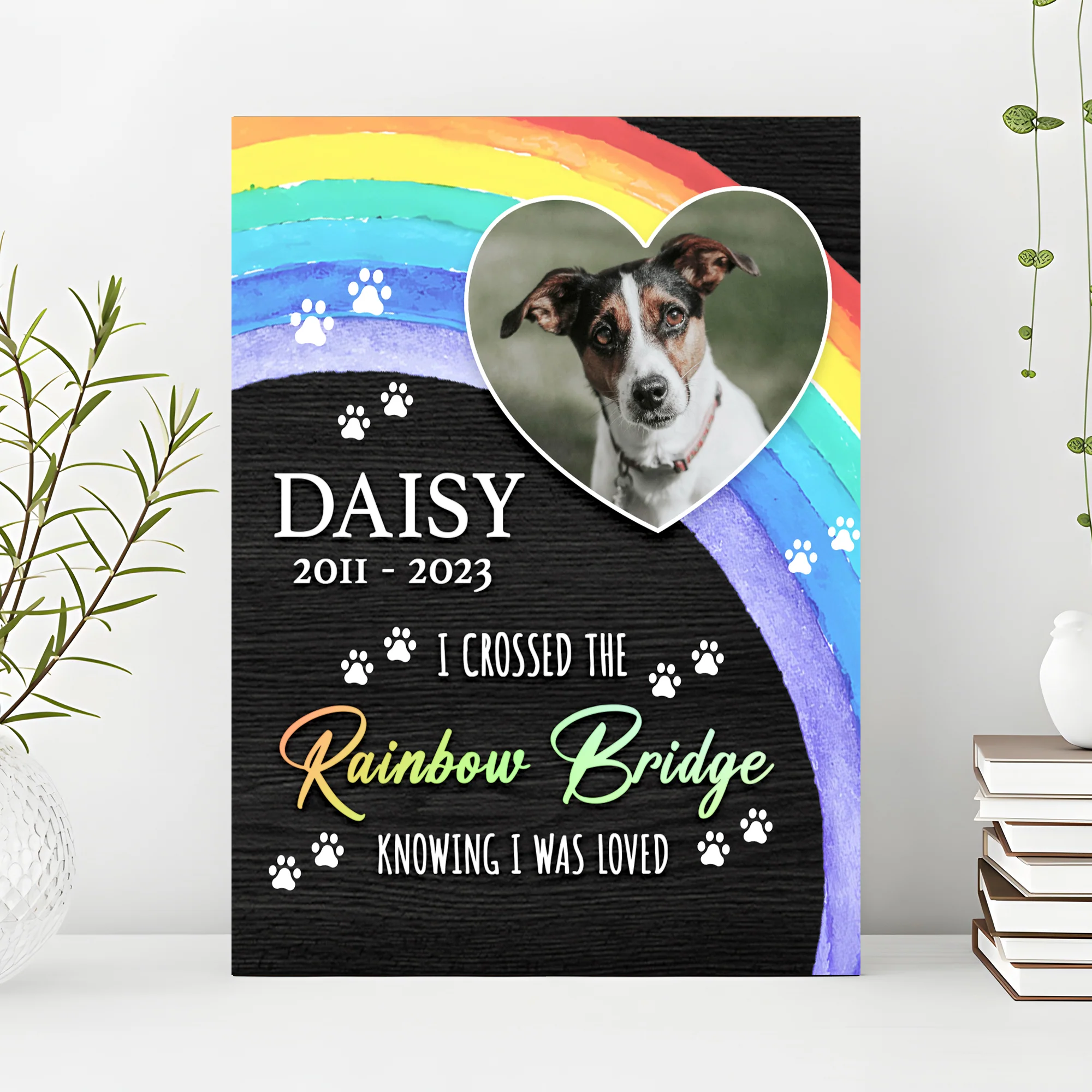 Pet Memorial Sign I Crossed The Rainbow Bridge - Image 2