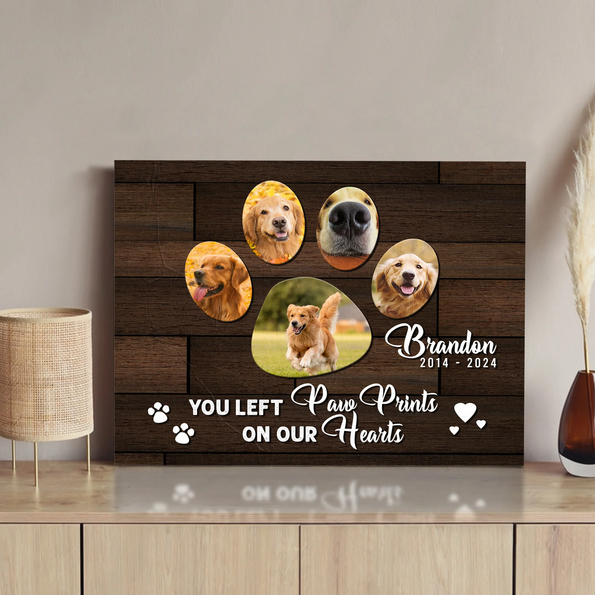 Pet Memorial Sign You Left Paw Prints On Our Hearts - Image 2