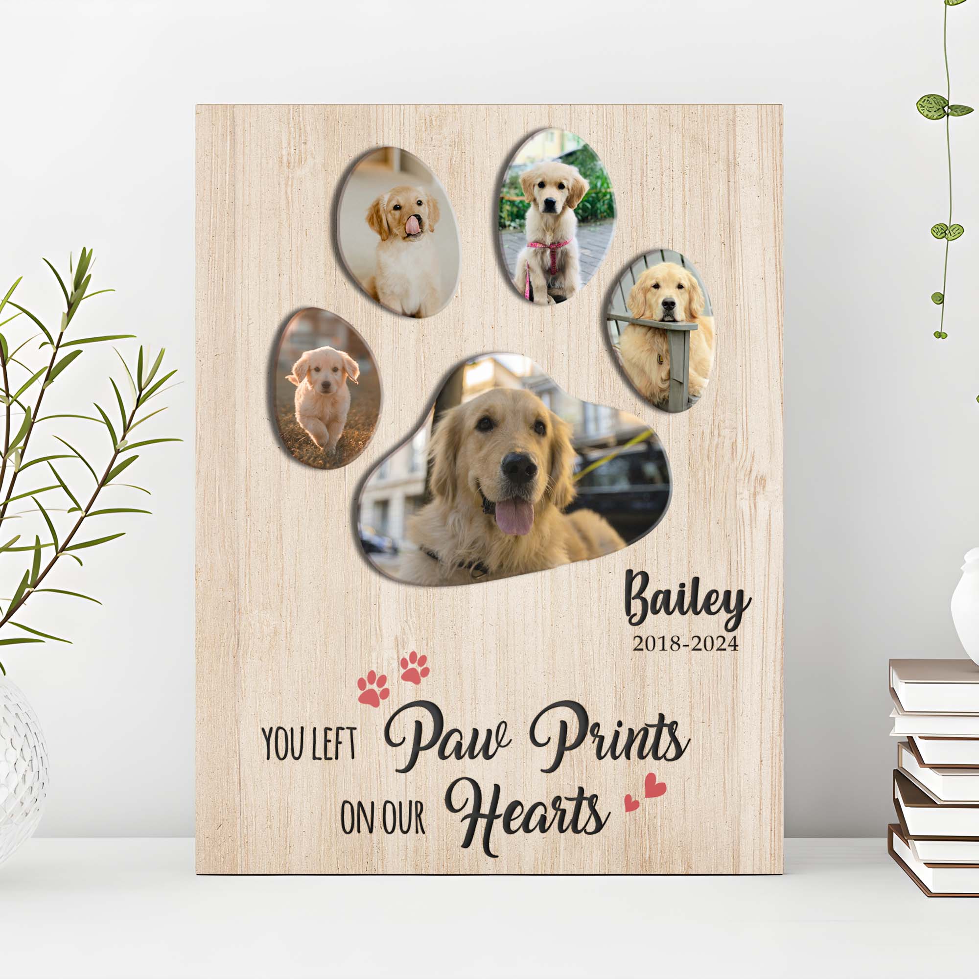 Pet Memorial Sign You Left Paw Prints On Our Hearts II - Image 2