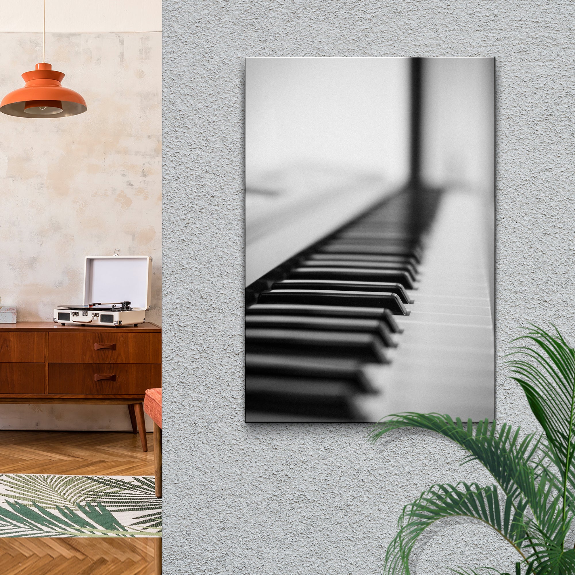 Piano Monochrome Canvas Wall Art - Image 3