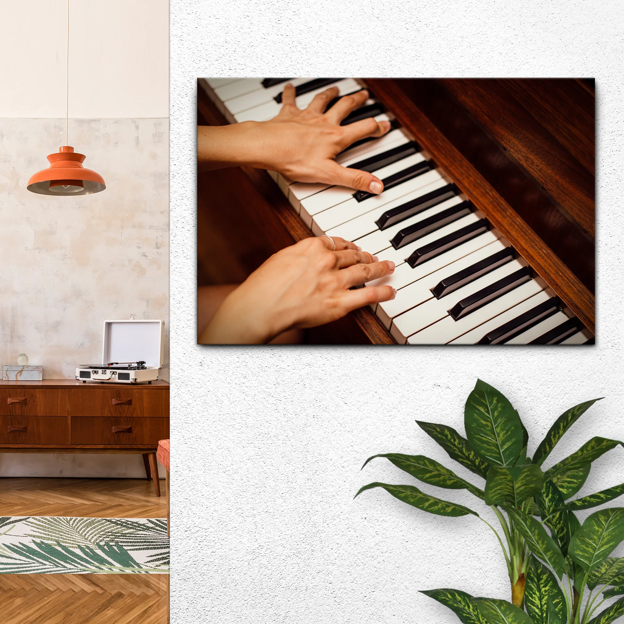 Piano Playing Canvas Wall Art - Image 3