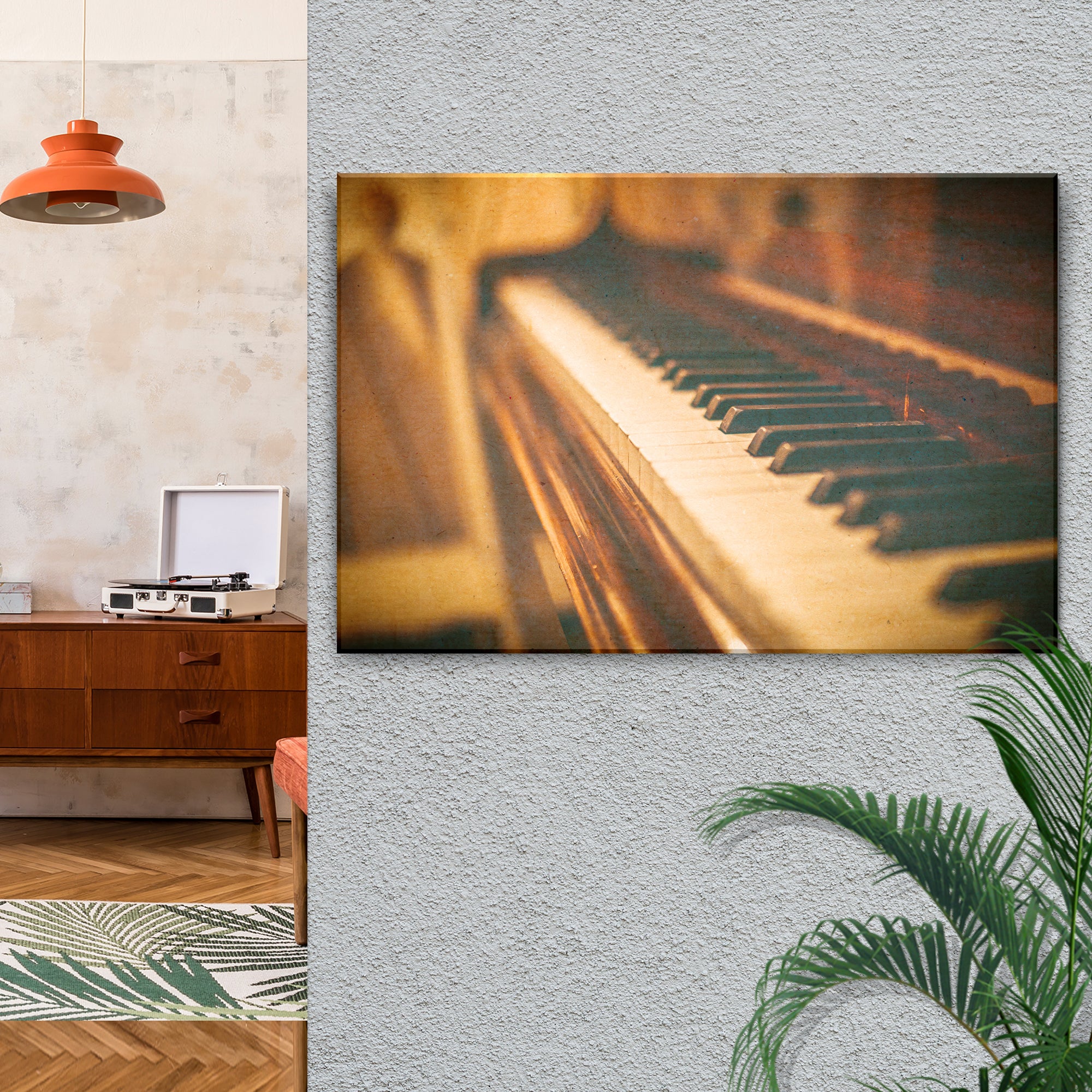 Piano Sepia Canvas Wall Art - Image 2