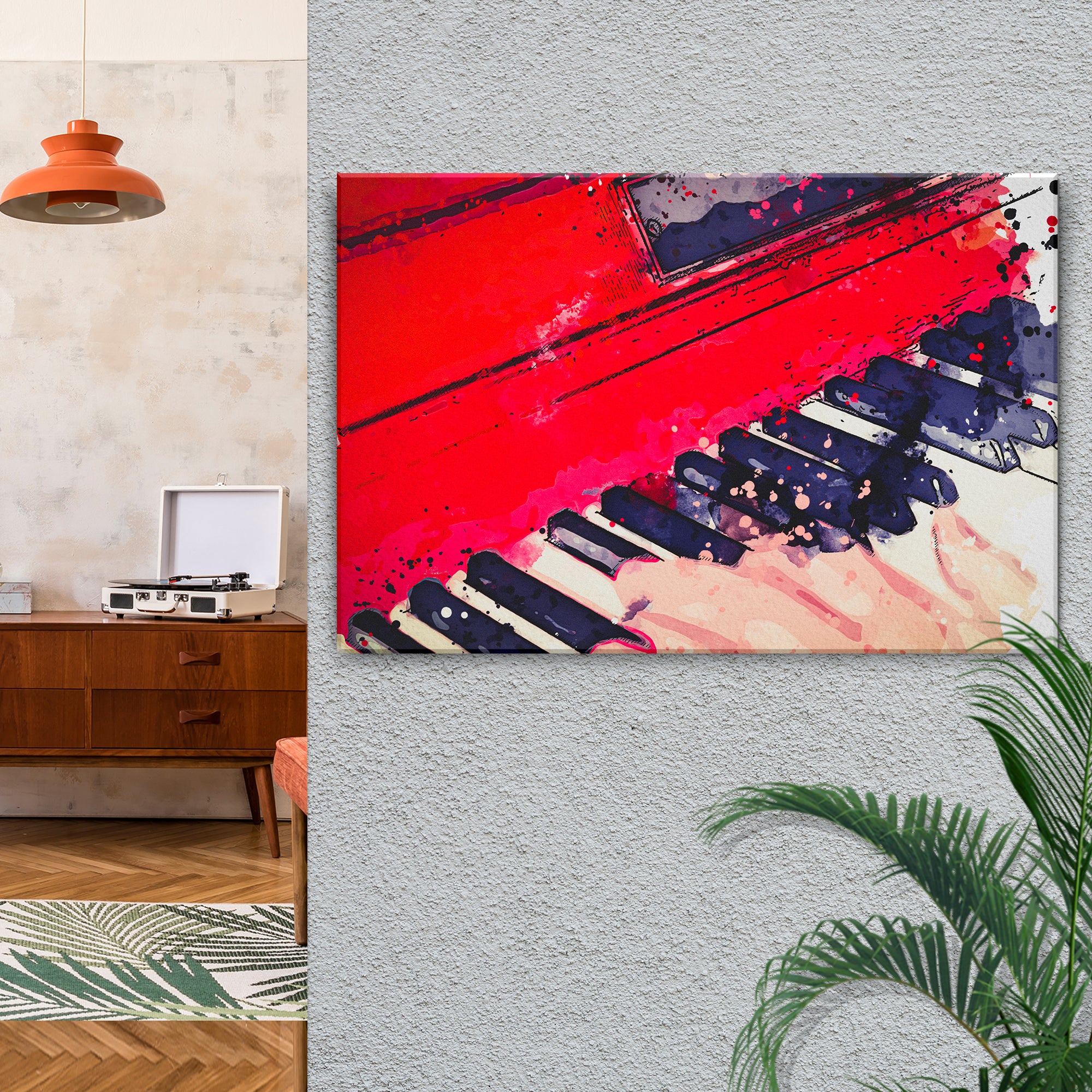 Piano Watercolor Canvas Wall Art - Image 2