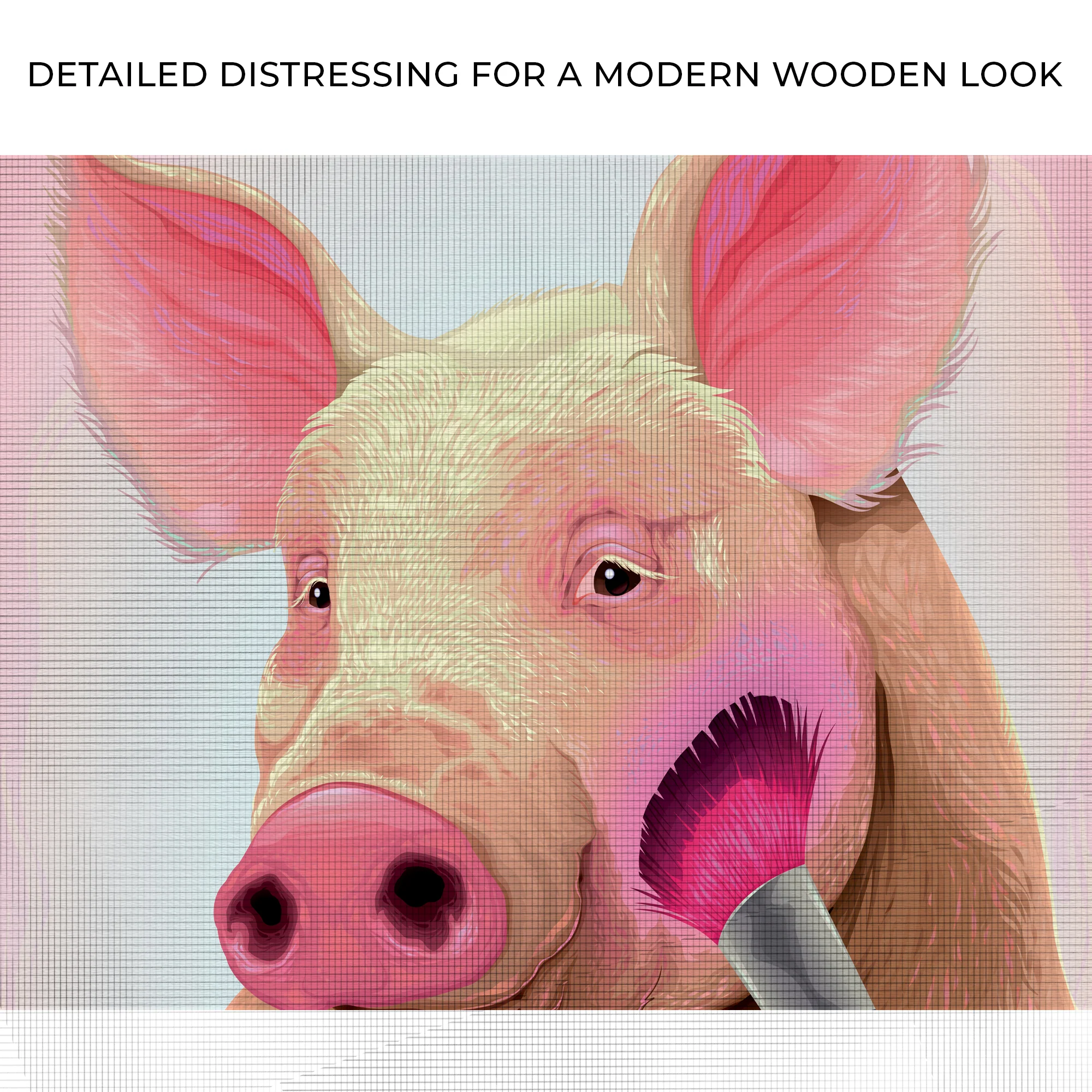 Pink Blushed Pig Canvas Wall Art - Image 4