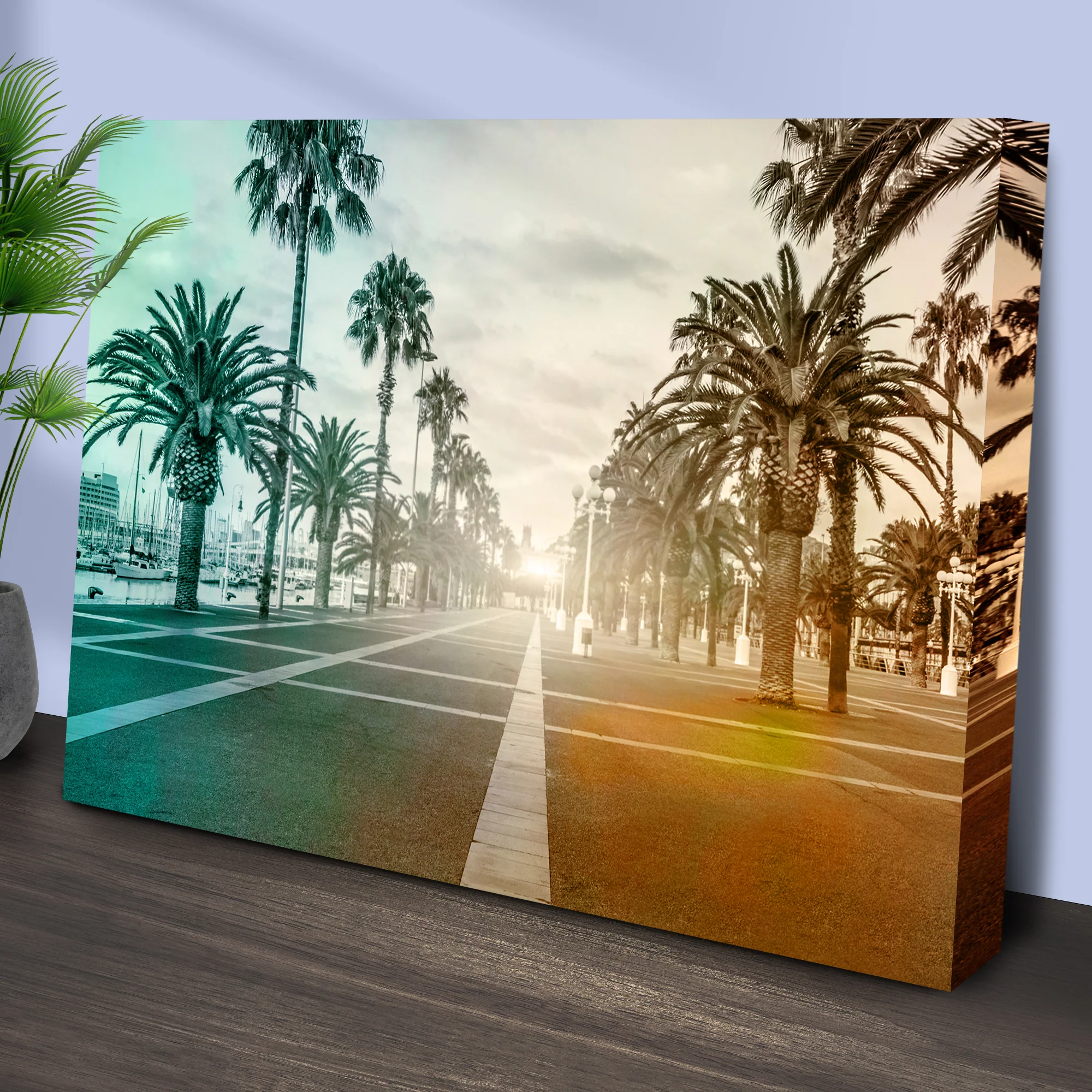 Port Vell Promenade Canvas Wall Art - Image 2