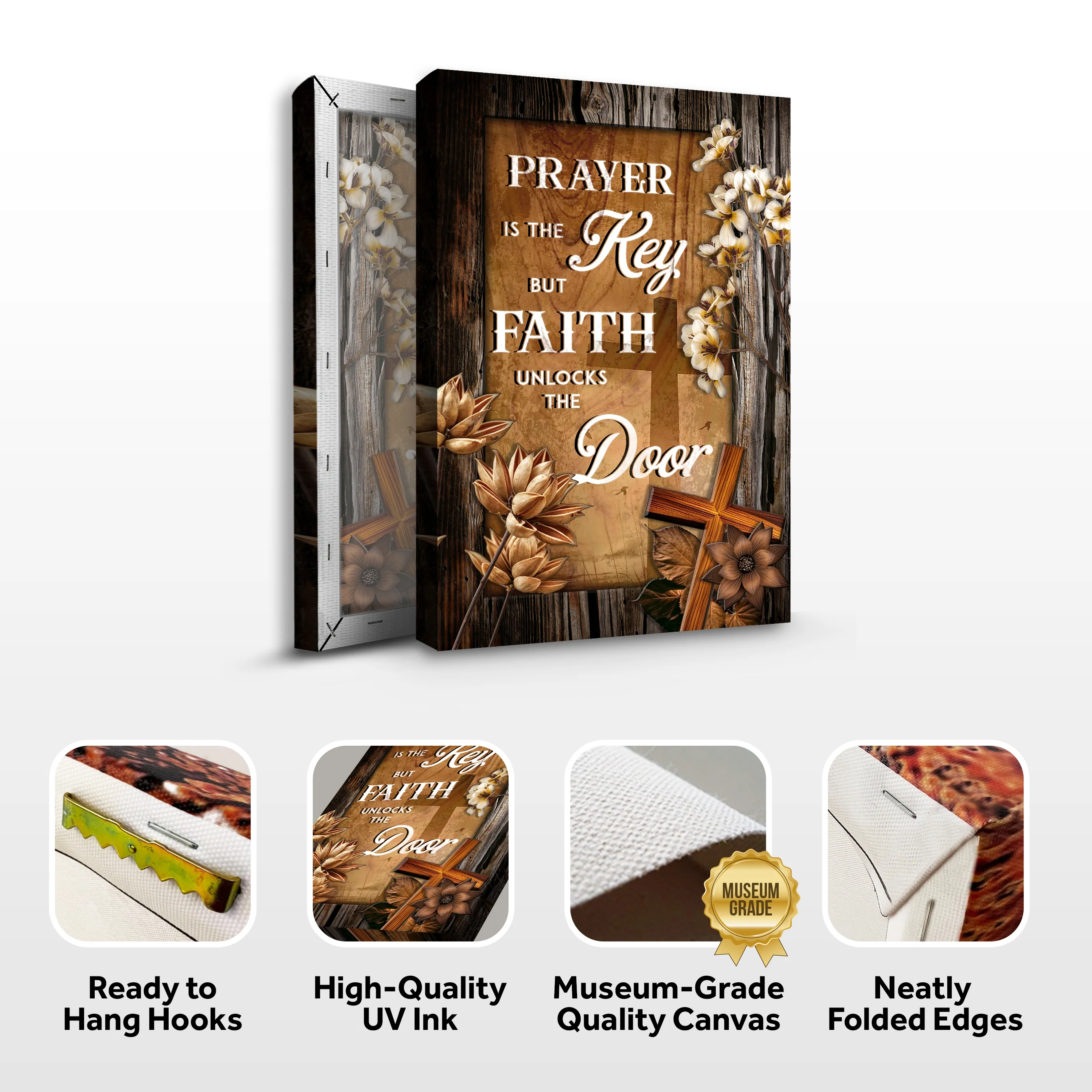 Prayer Is The Key But Faith Unlocks The Door Faith Sign - Image 6