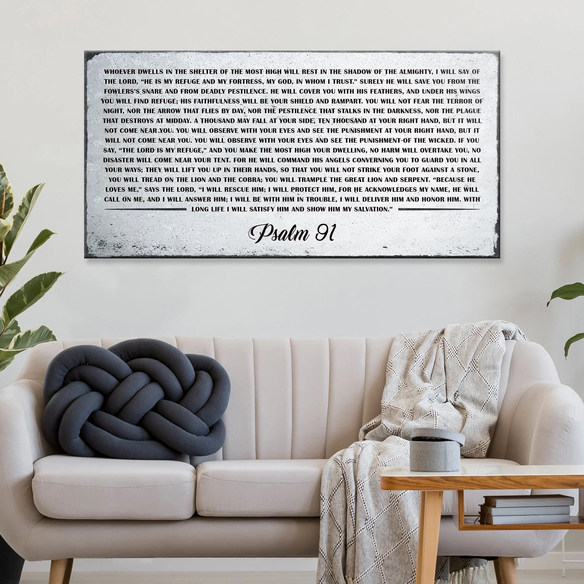 Psalm 91: 'Whoever Dwells in the Shelter of the Most High' Sign - Inspirational Christian Wall Art , Religious Decor
