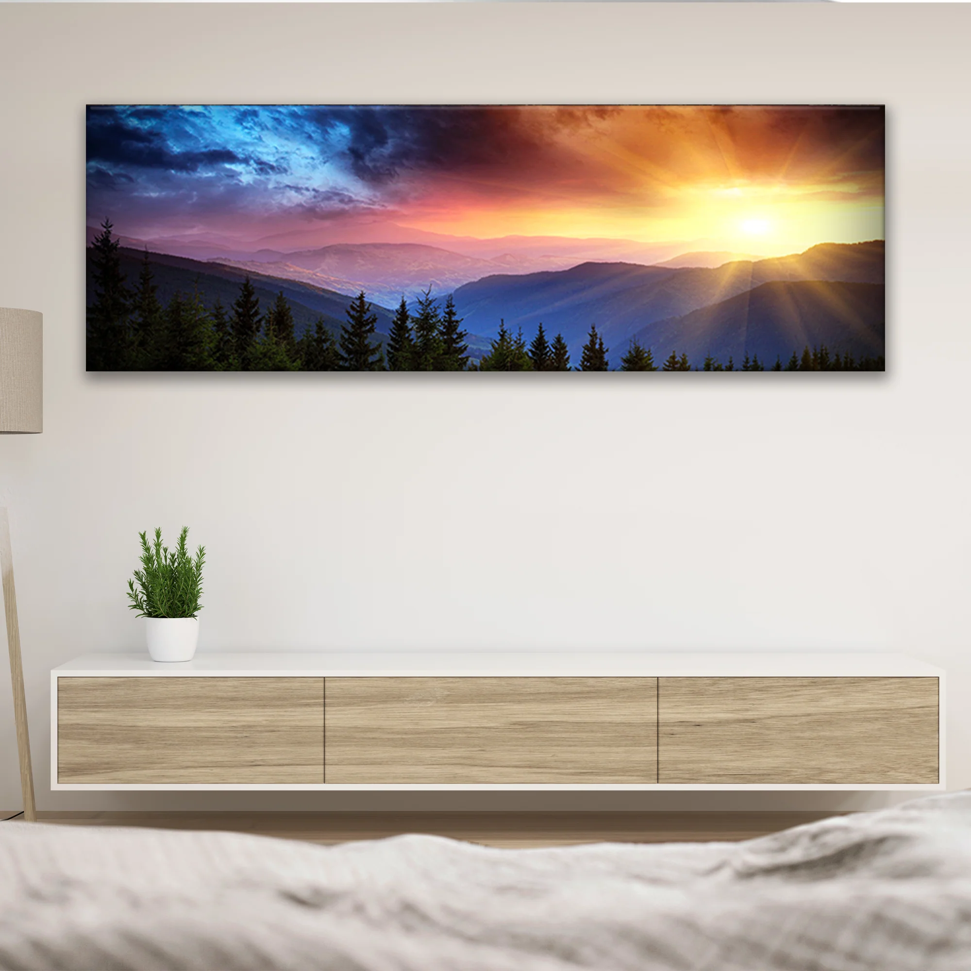 Purple And Sunrise Canvas Wall Art - Image 3