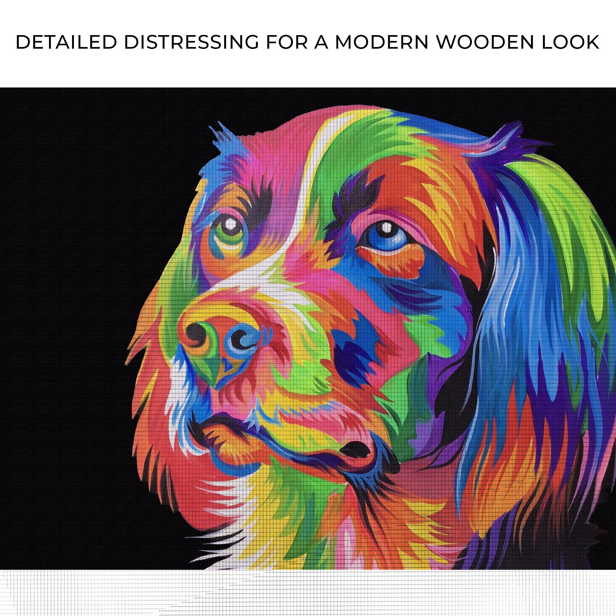 Rainbow Dog Painting Canvas Wall Art - Image 4