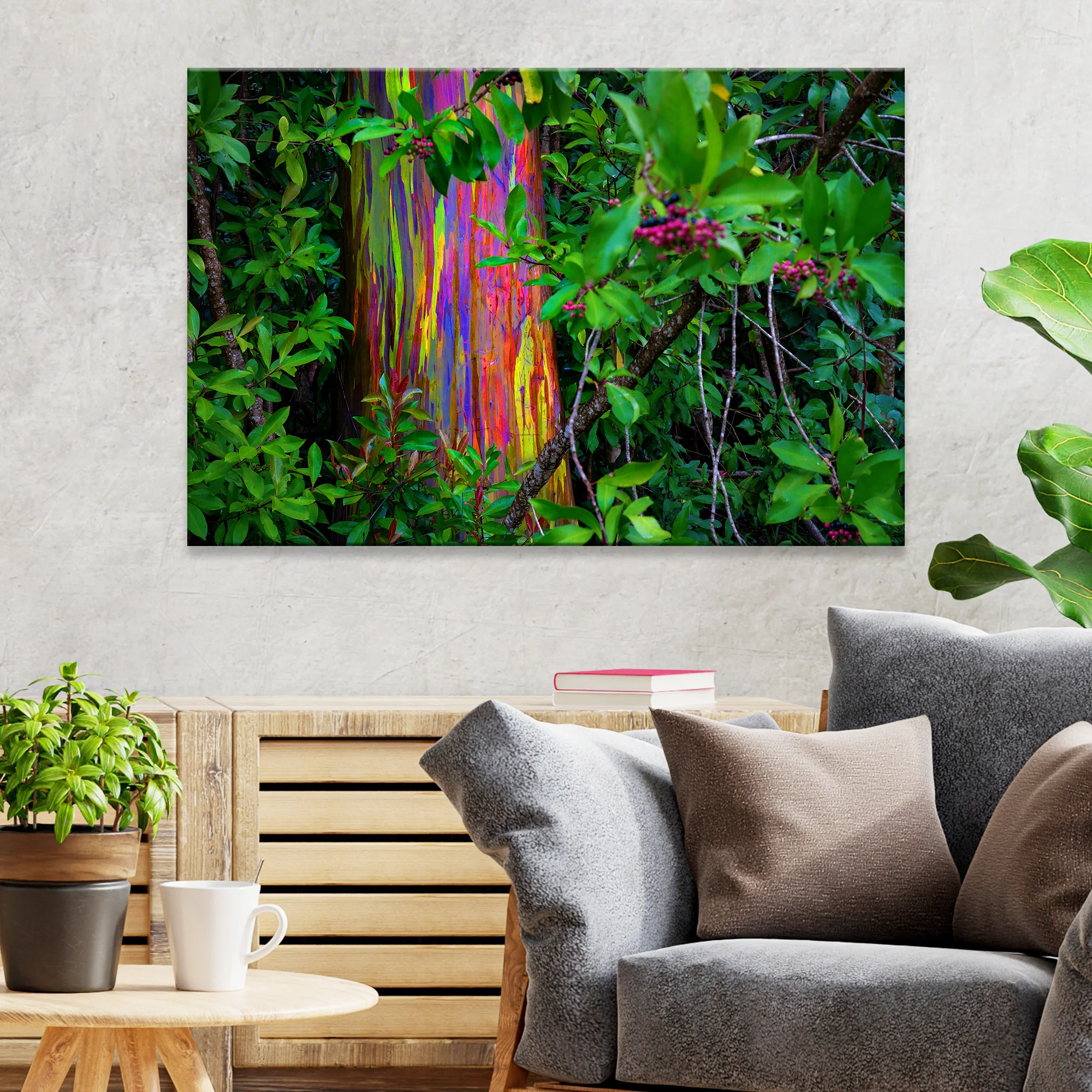 Rainbow Eucalyptus Tree Canvas Wall Art II - Image 3