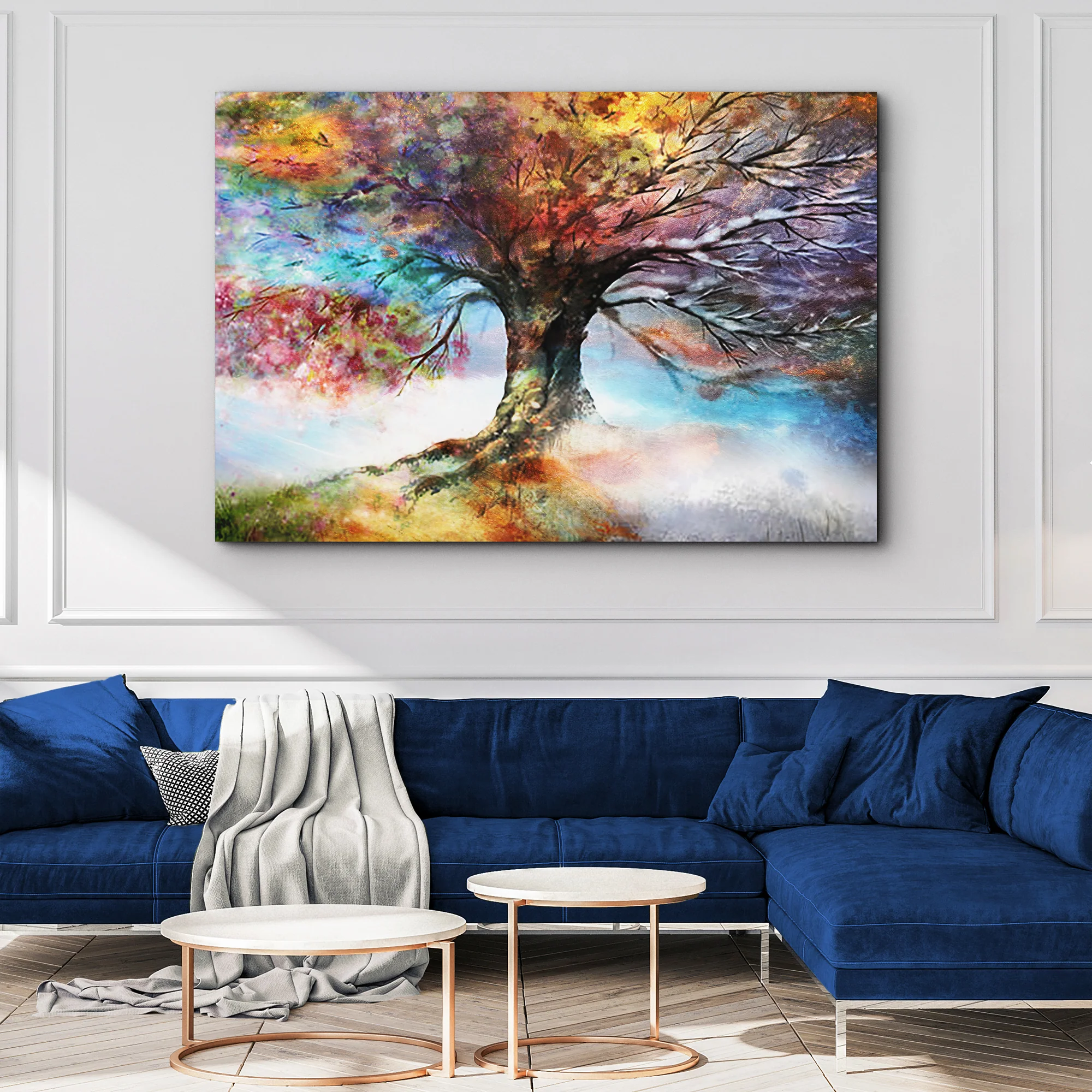 Rainbow Season Tree Canvas Wall Art (Free Shipping) - Image 3