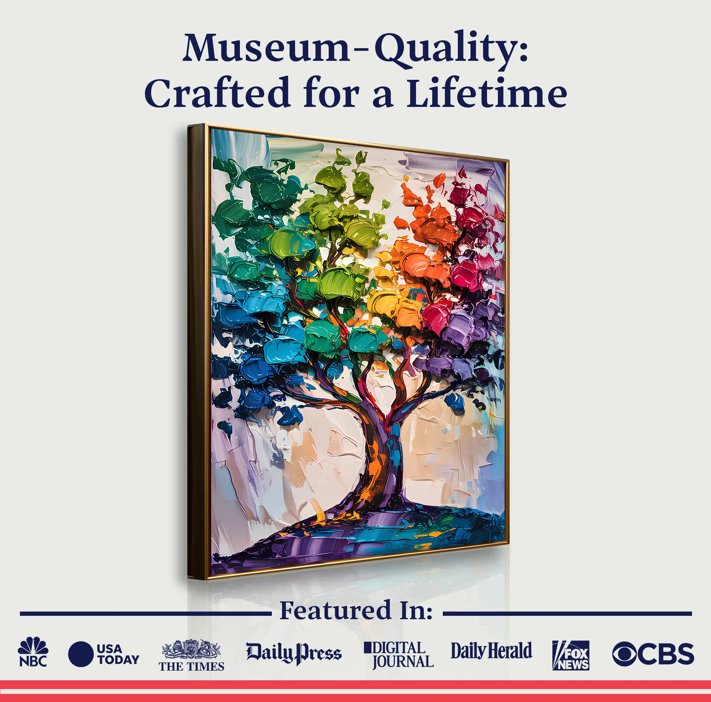 Rainbow Tree Abstract Wall Art - Image 6