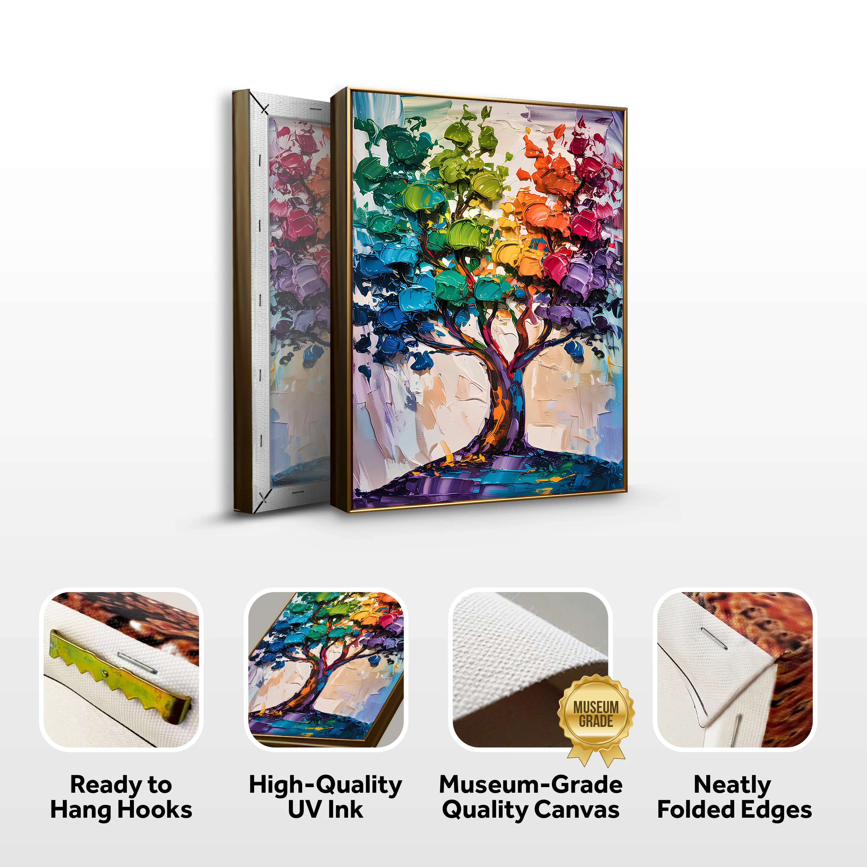 Rainbow Tree Abstract Wall Art - Image 8