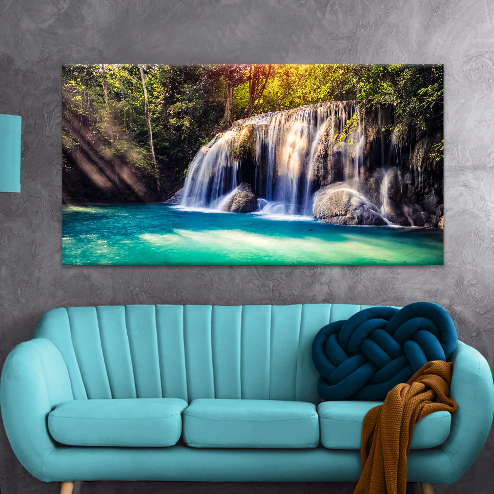 Rainforest Waterfall Canvas Wall Art - Image 3