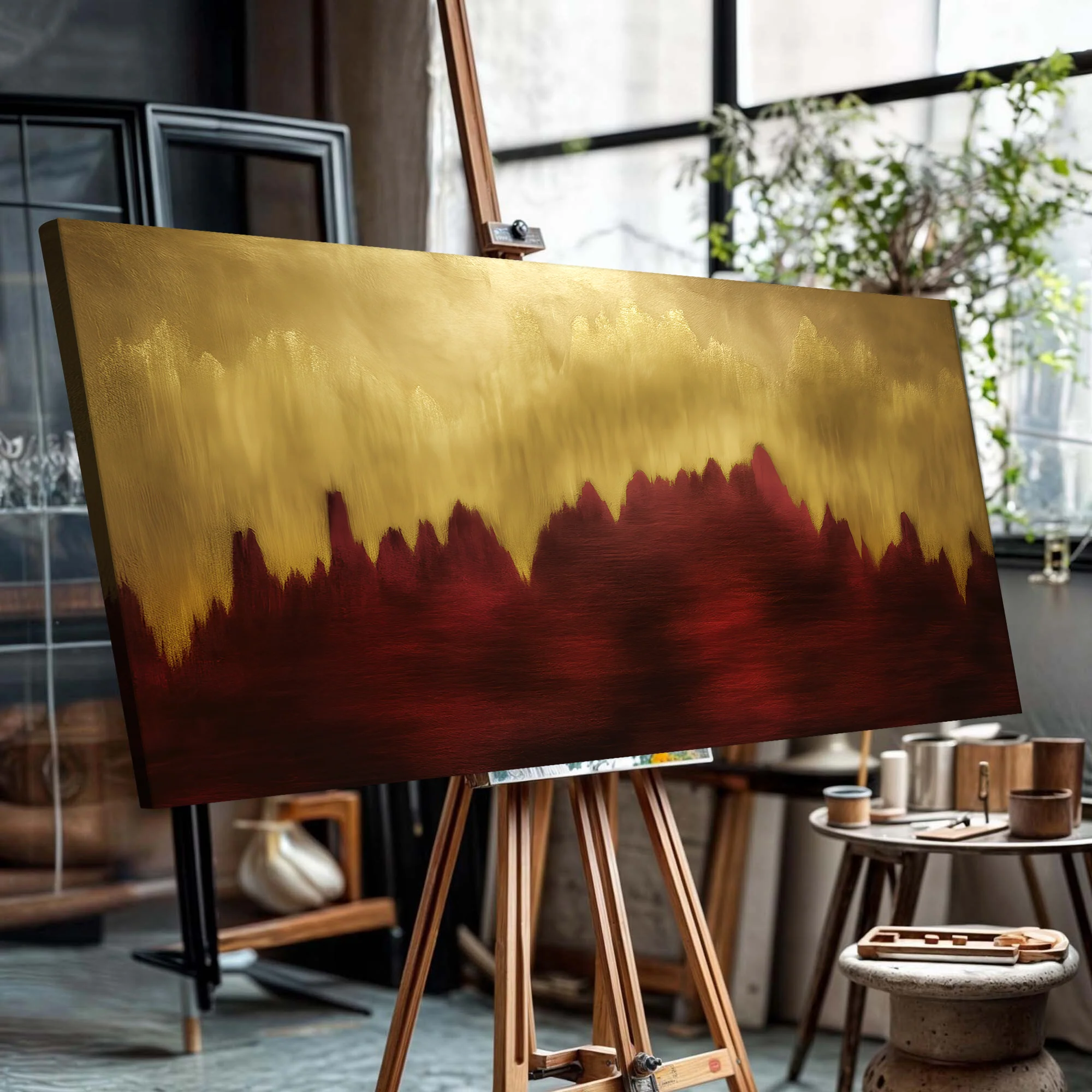 Red and Gold Ascent Wall Art - Image 2
