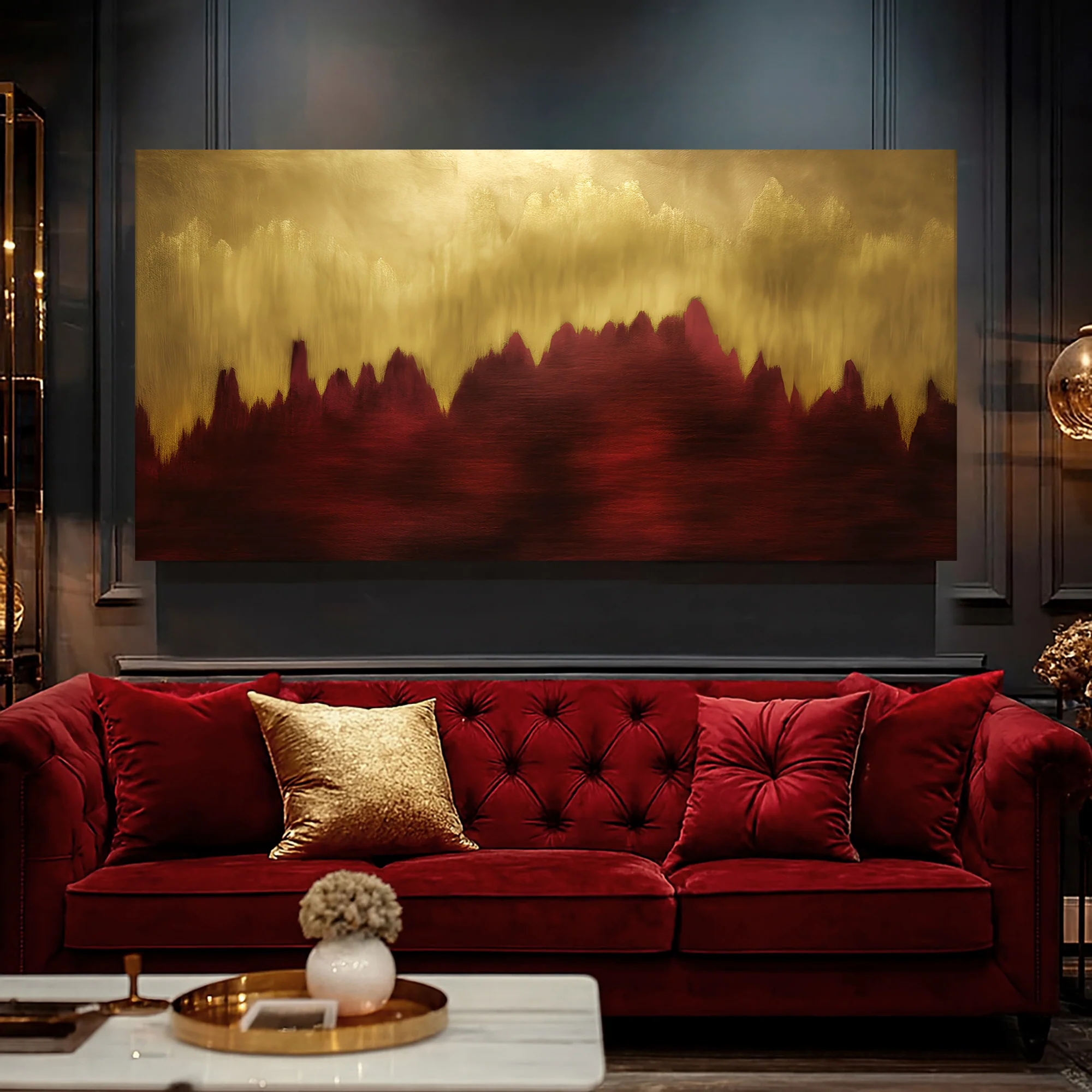 Red and Gold Ascent Wall Art - Image 3