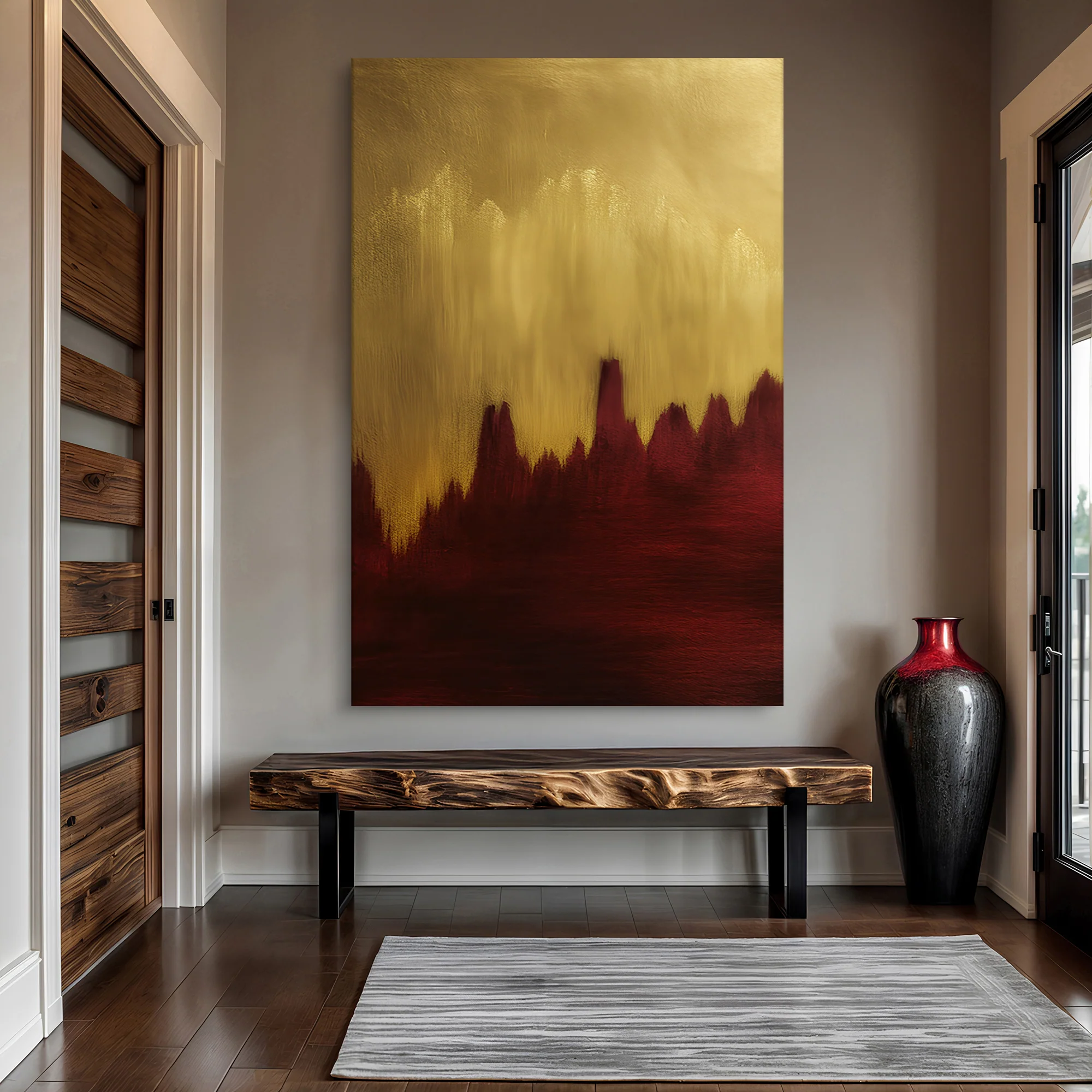 Red and Gold Ascent Wall Art II - Image 3