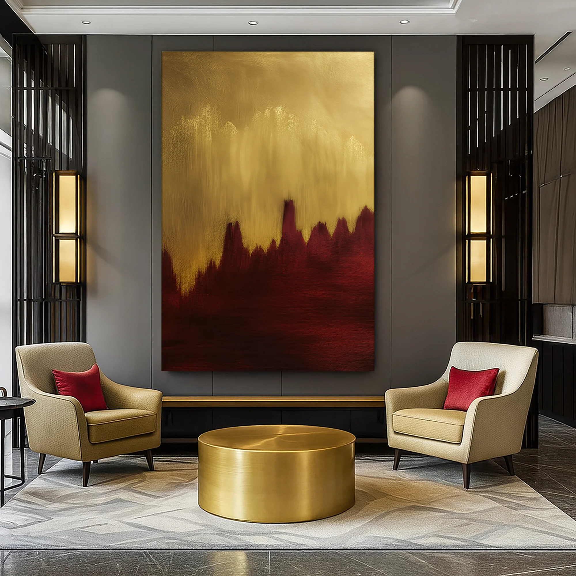 Red and Gold Ascent Wall Art II - Image 4