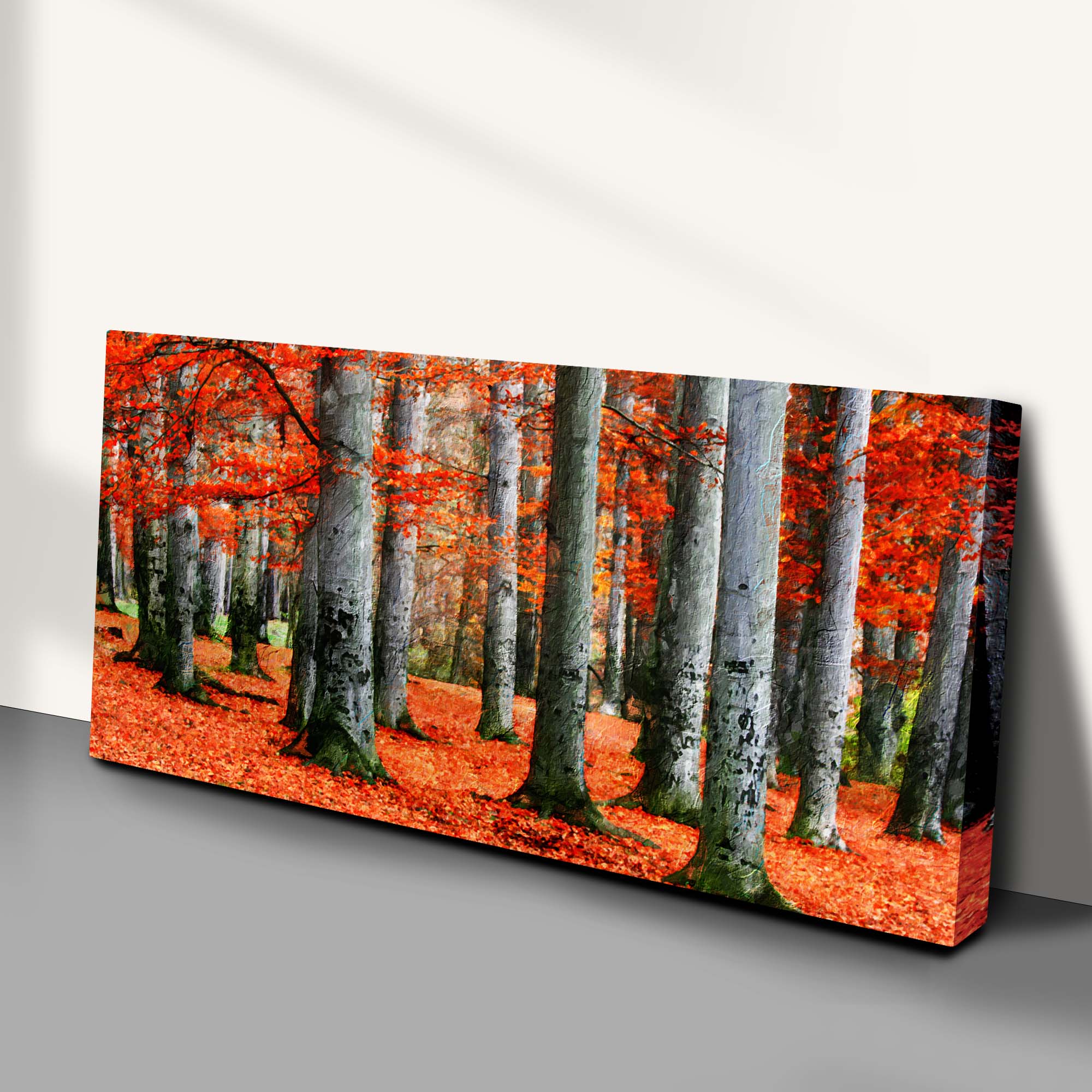 Red Beech Trees Canvas Wall Art - Image 2