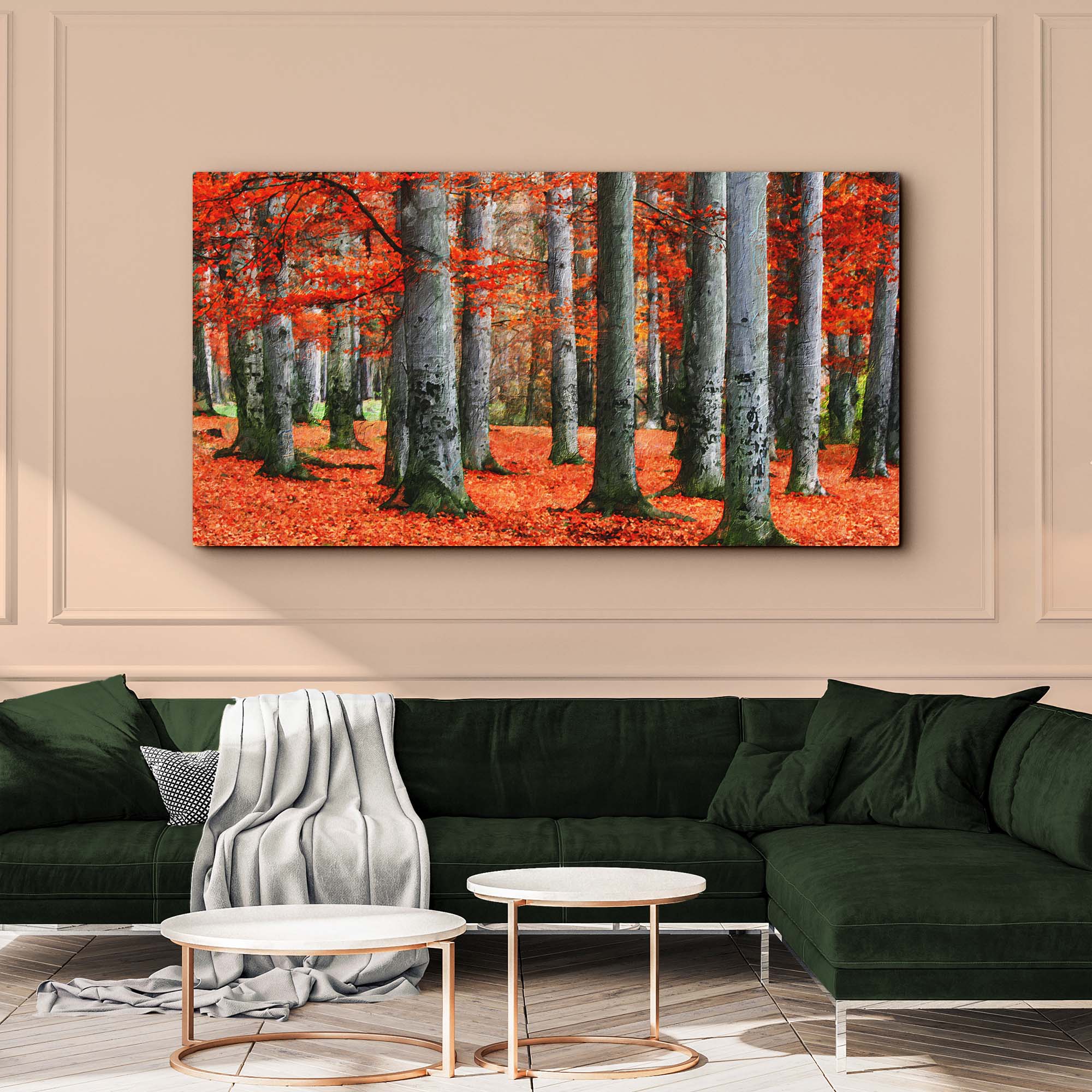 Red Beech Trees Canvas Wall Art - Image 3